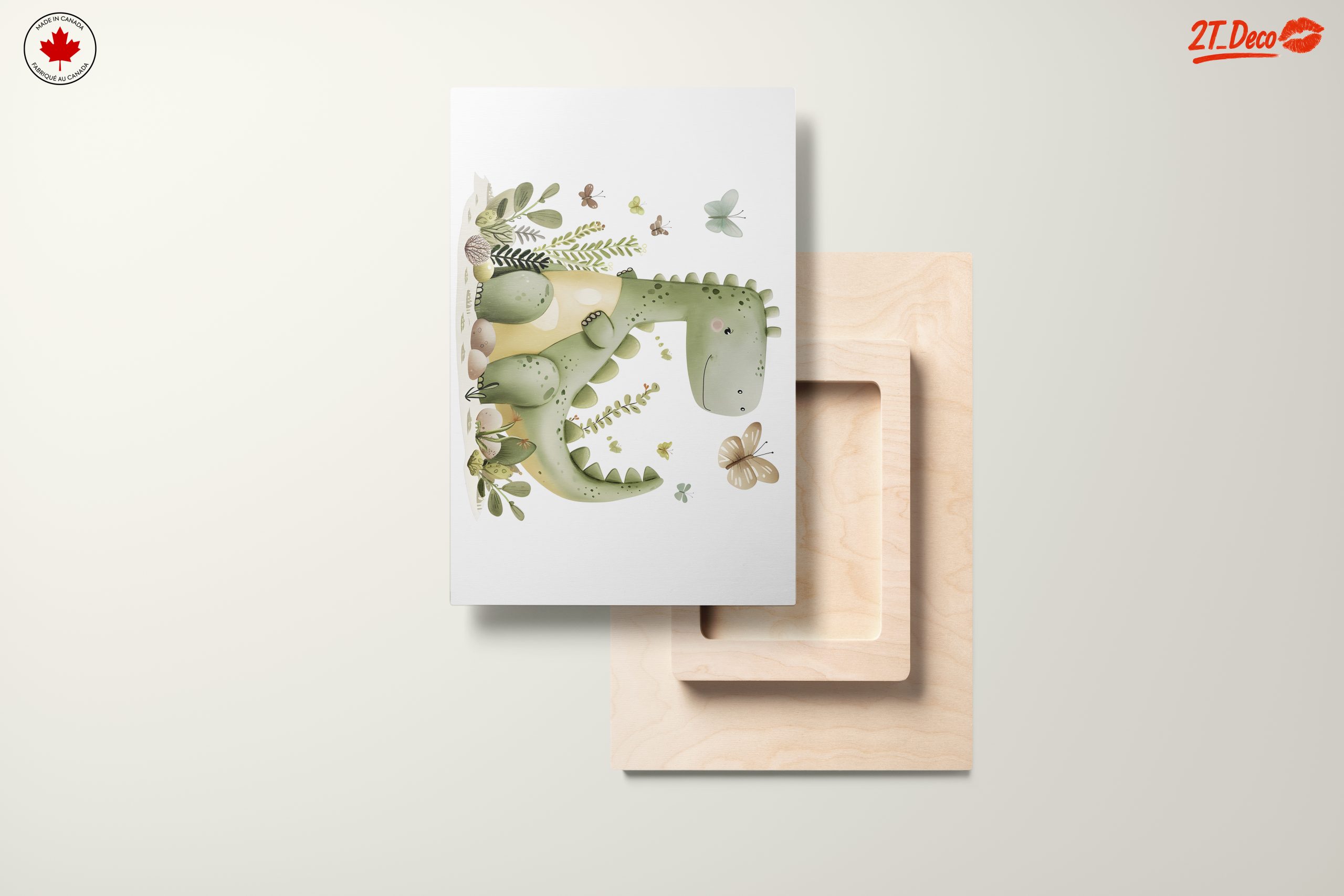 Whimsical Dinosaur and Butterflies Artwork - Image 11