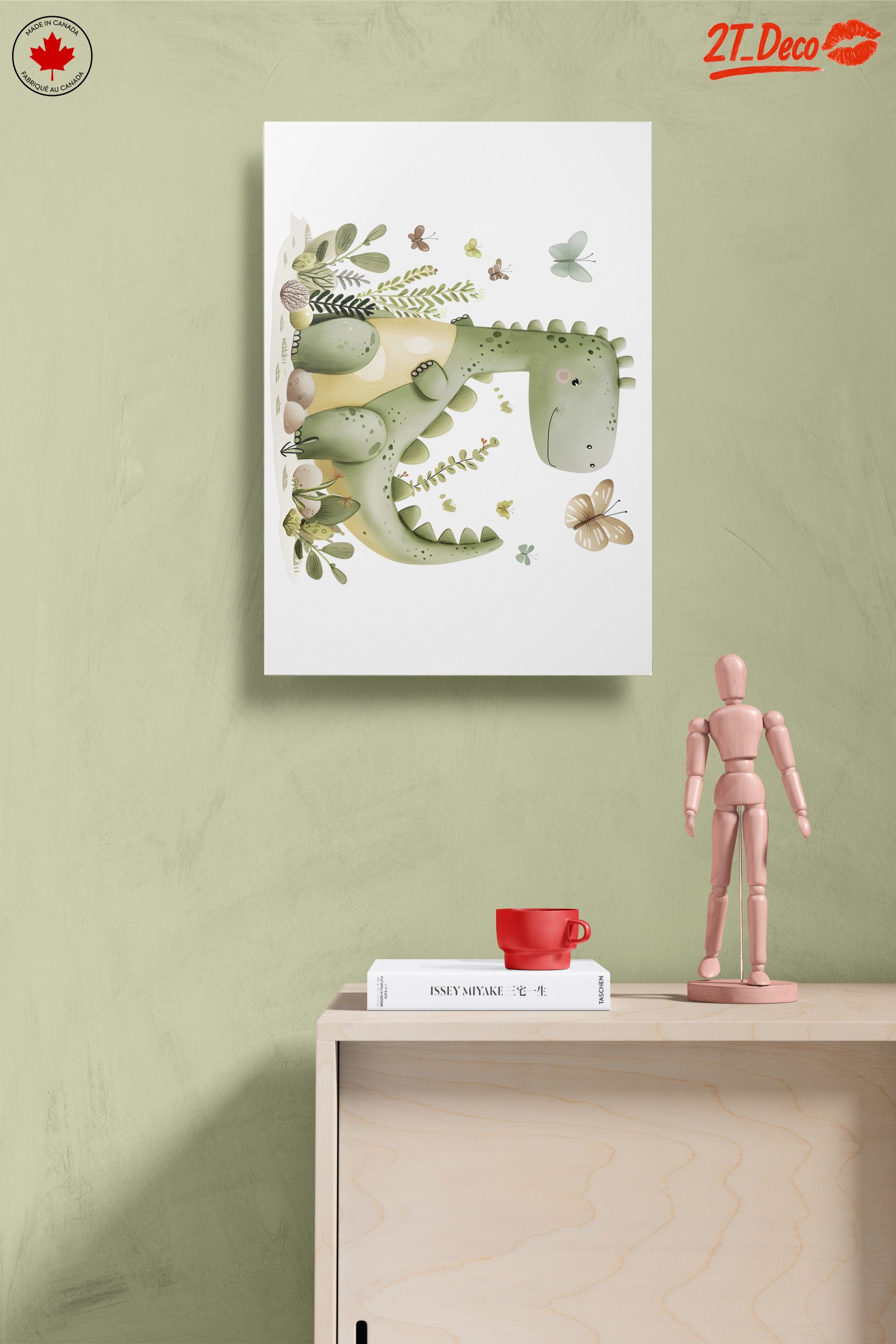 Whimsical Dinosaur and Butterflies Artwork - Image 14