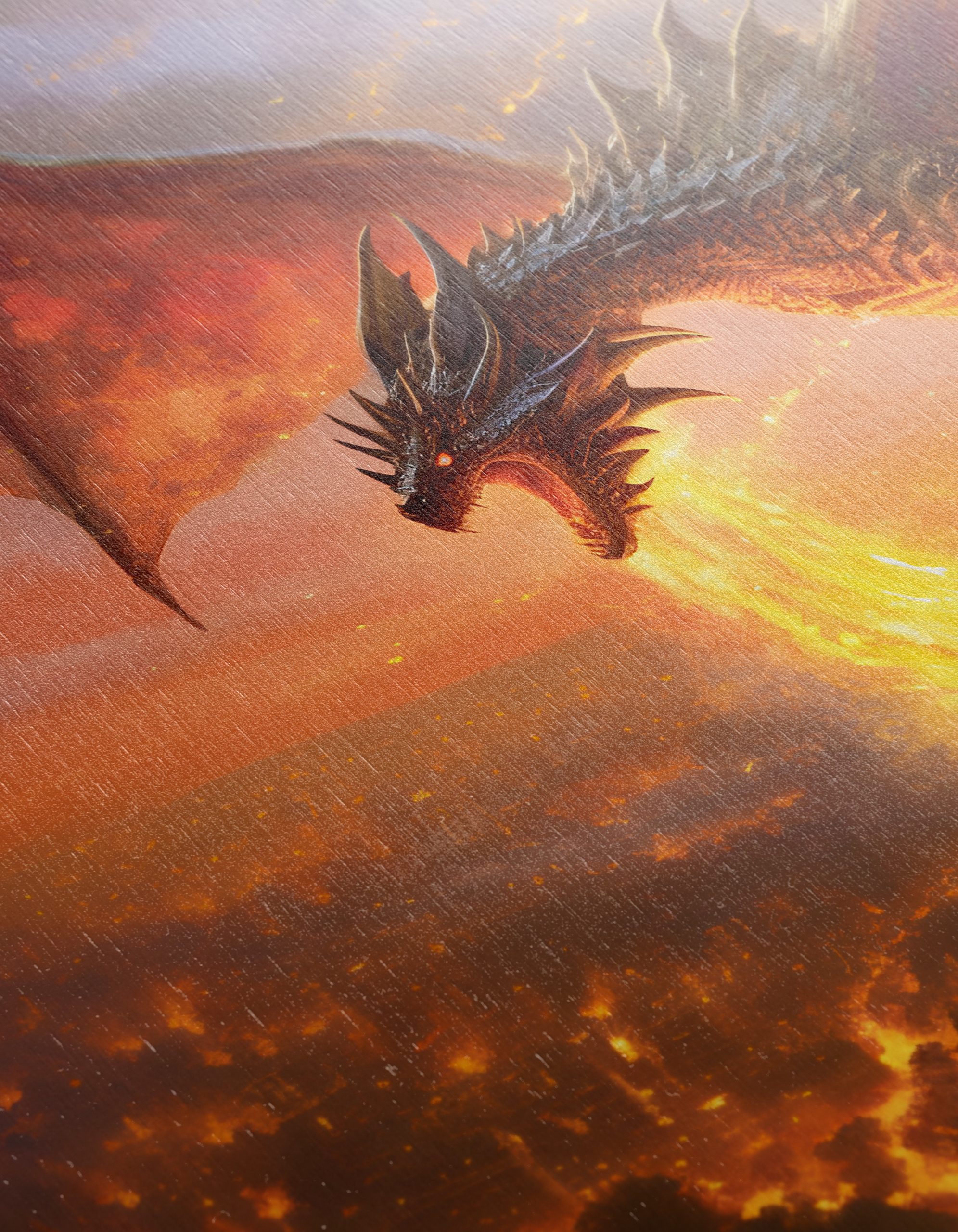 Majestic Dragon Breathing Fire Against Sunset - Image 12
