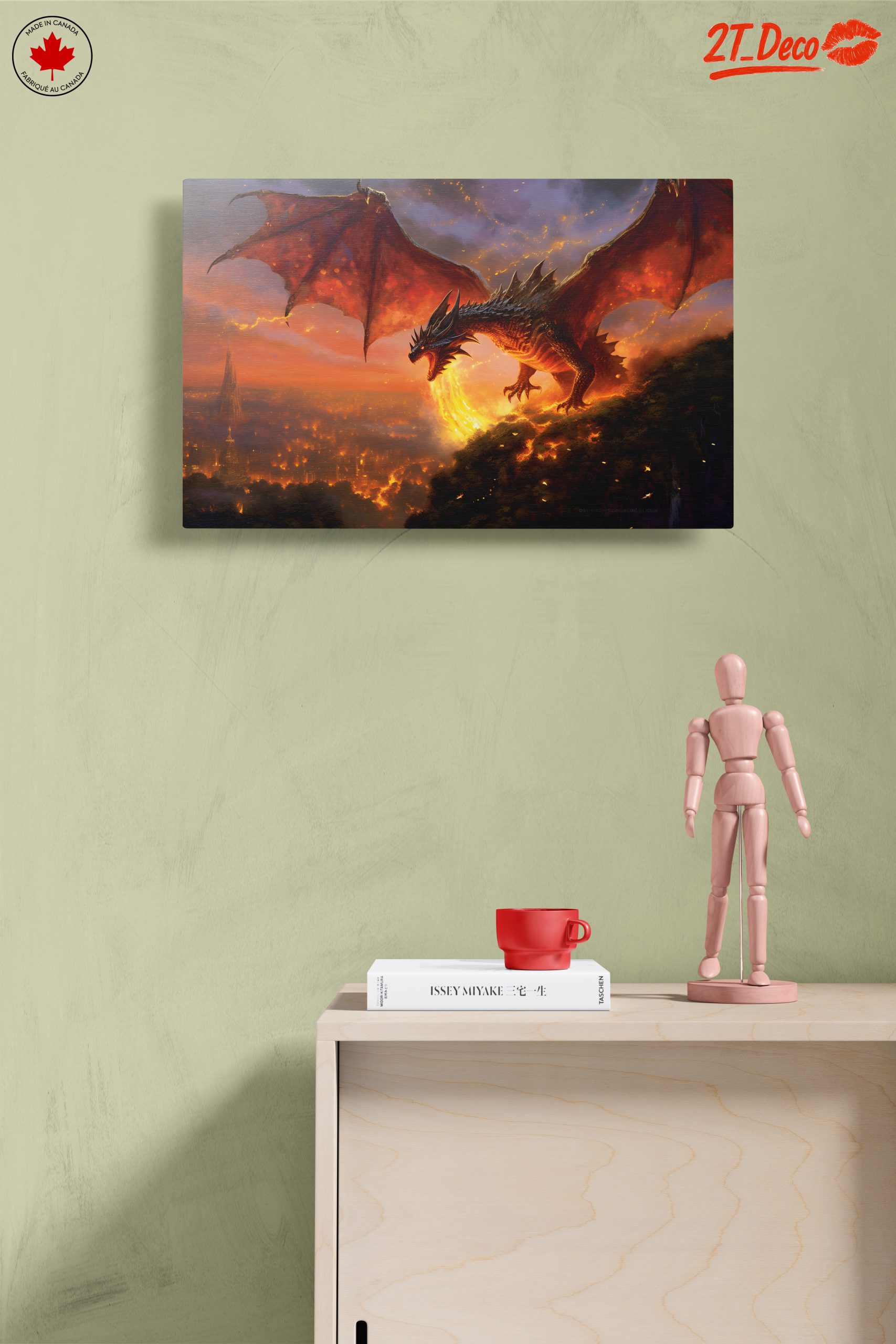 Majestic Dragon Breathing Fire Against Sunset - Image 14
