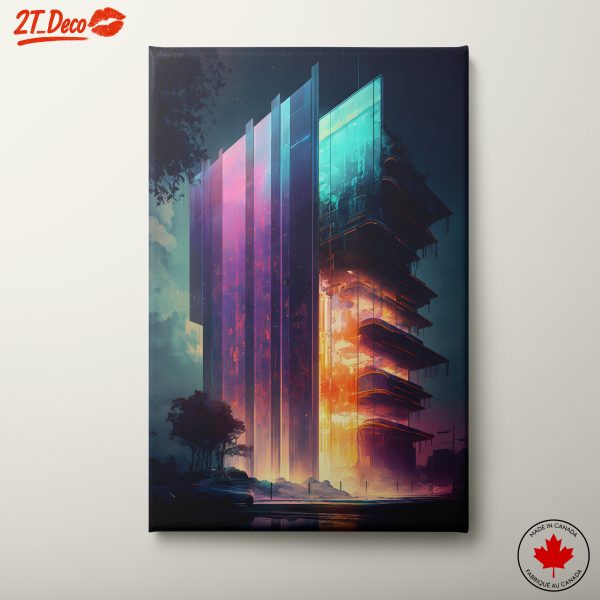Vibrant Futuristic Urban Landscape Art