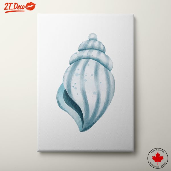 Abstract Seashell Art in Tranquil Blue