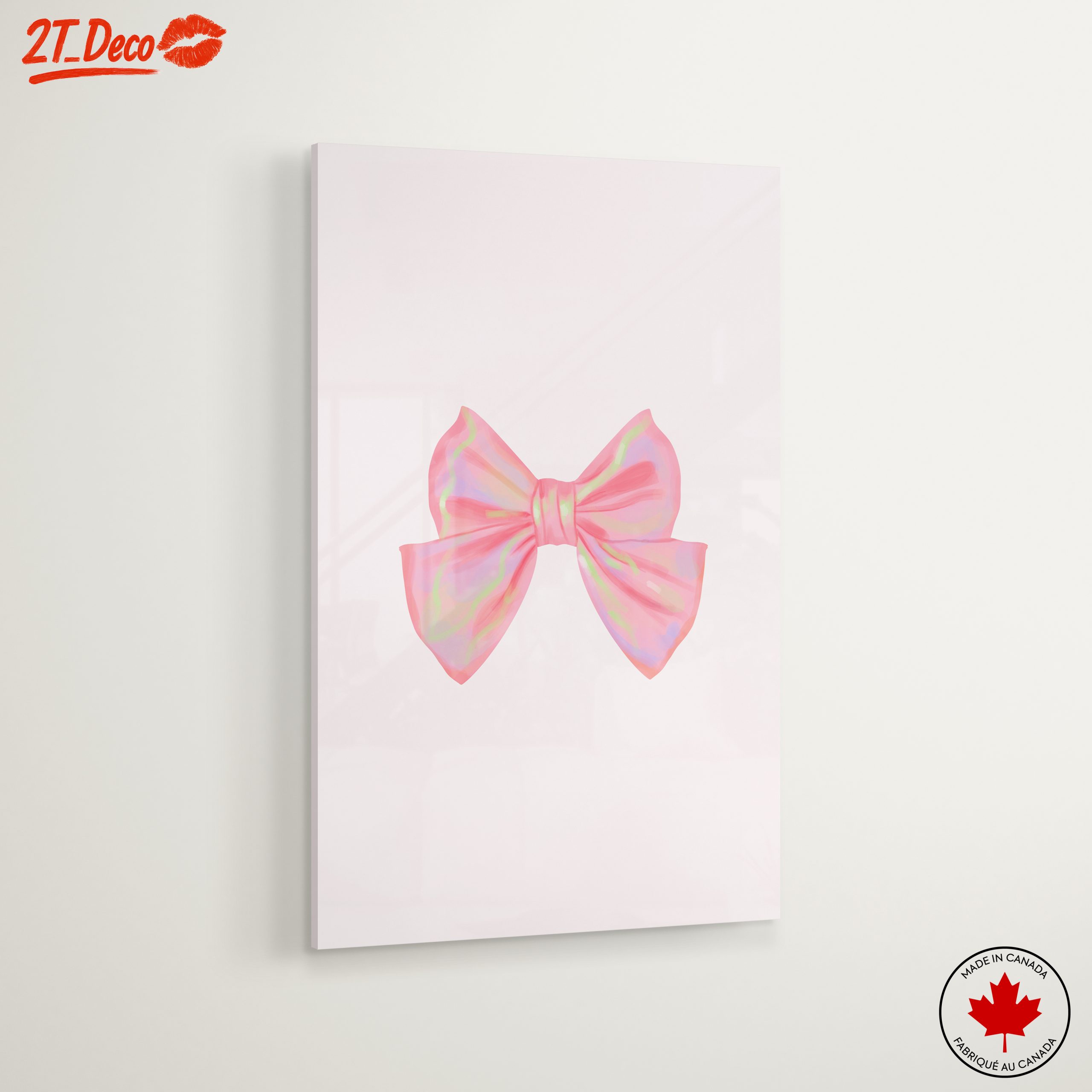 Whimsical Pink Bow Graphic Art - Image 6
