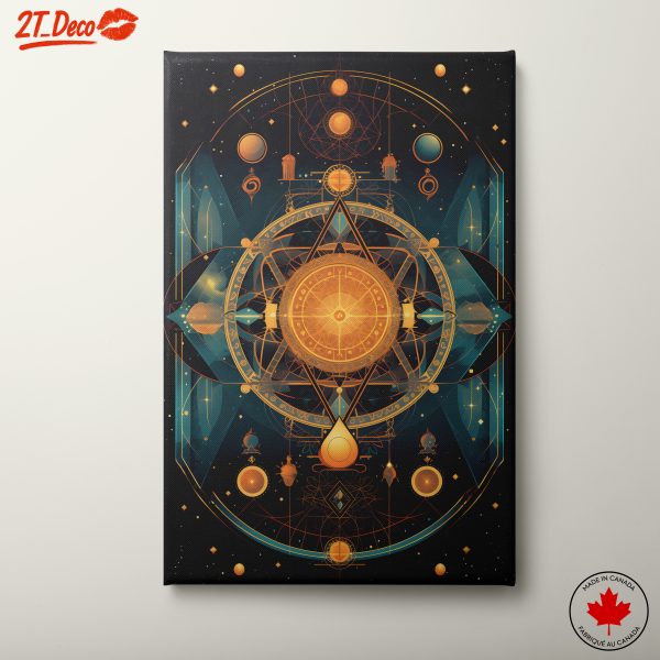 Celestial Abstract Design with Cosmic Elements