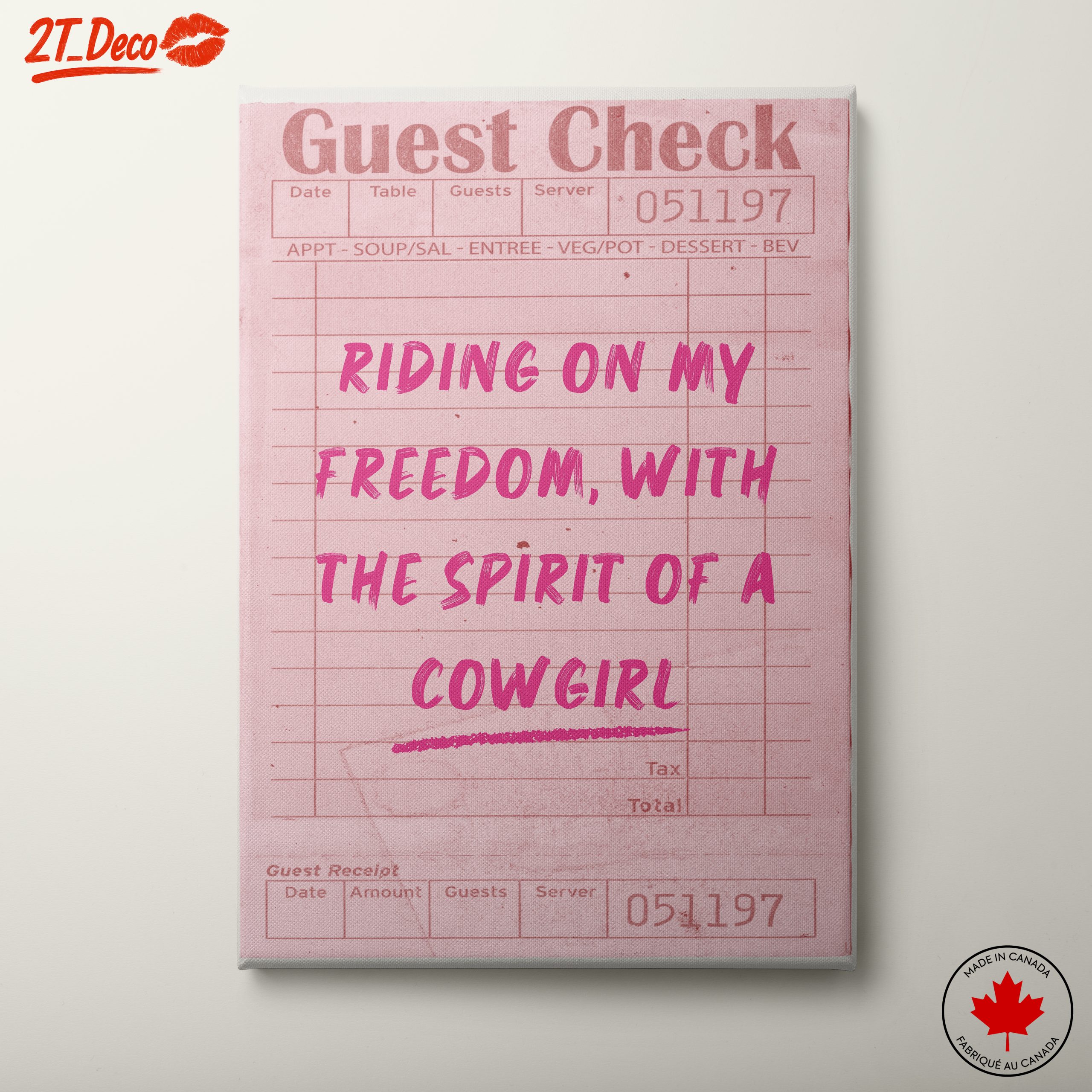 Cowgirl Spirit Guest Check Artwork