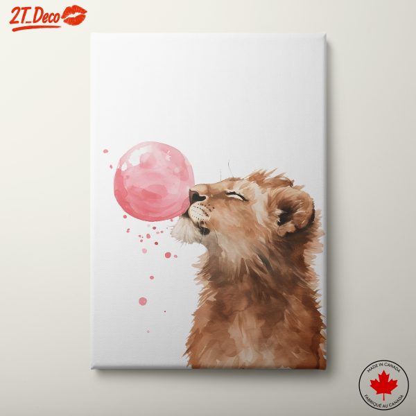 Lion Cub Chewing Bubble Gum