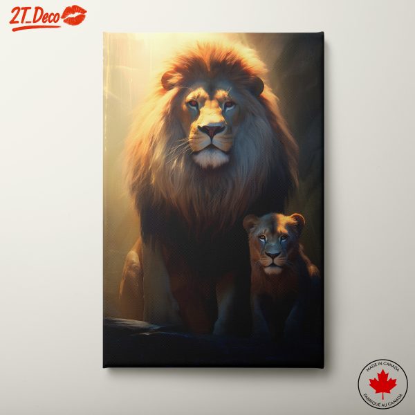 Majestic Lion and Cub Portrait 2