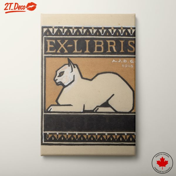 Artistic Cat Illustration Ex Libris