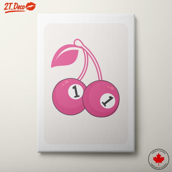 Cute Pink Cherry Artwork for Playful Spaces