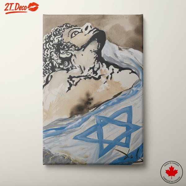 Abstract Cultural Portrait Featuring Israeli Symbolism