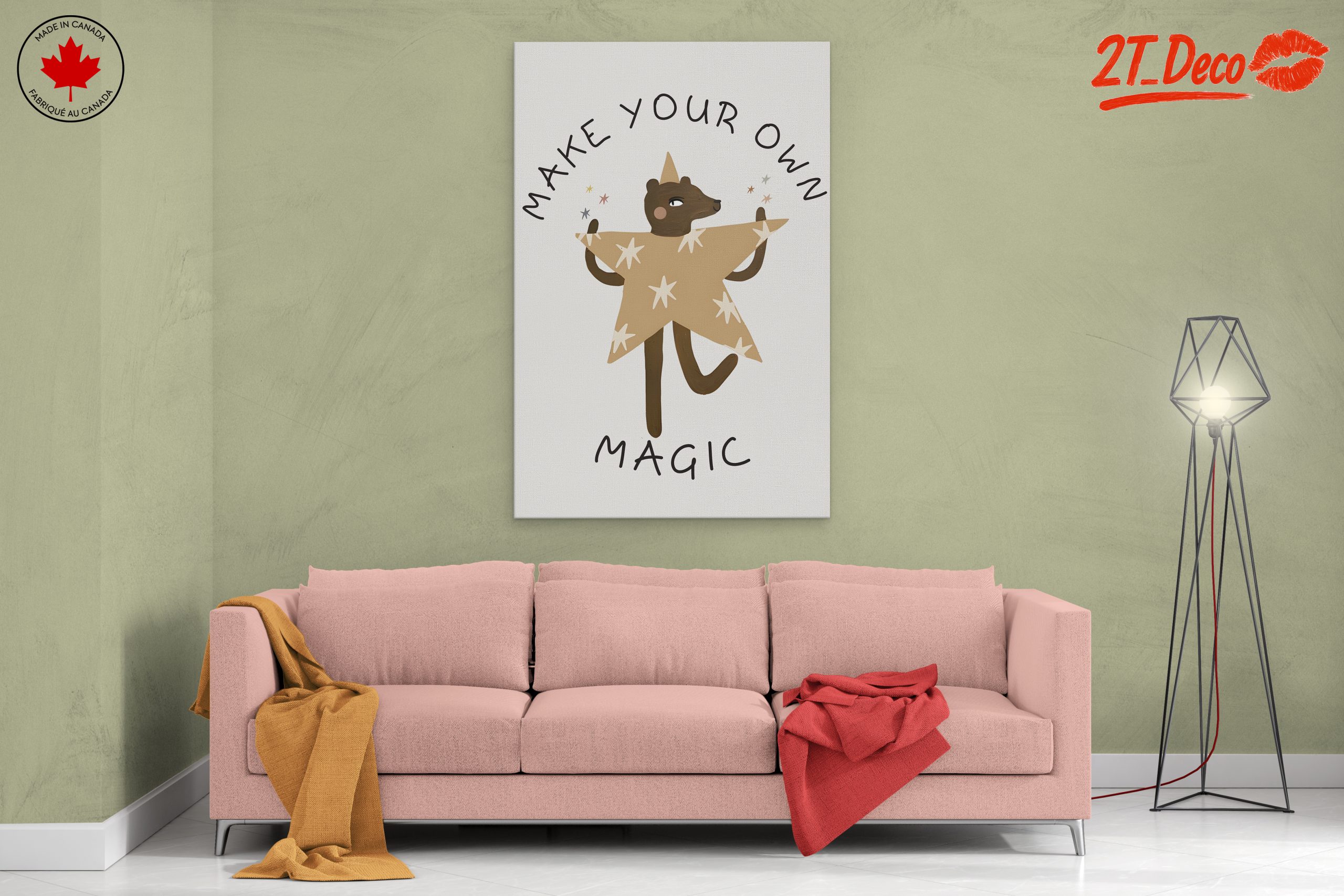 Whimsical Bear Making Magic Art - Image 2