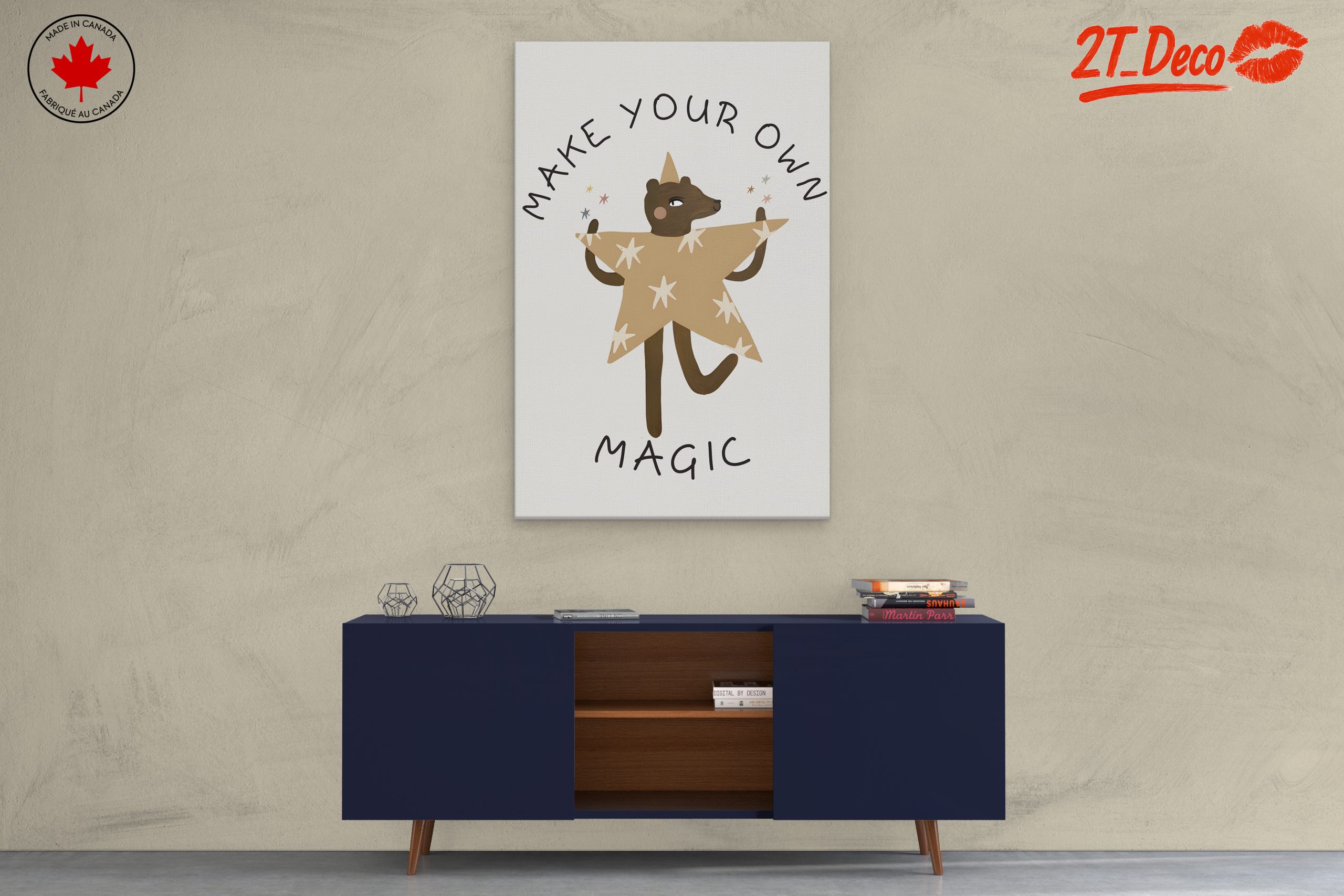 Whimsical Bear Making Magic Art - Image 3