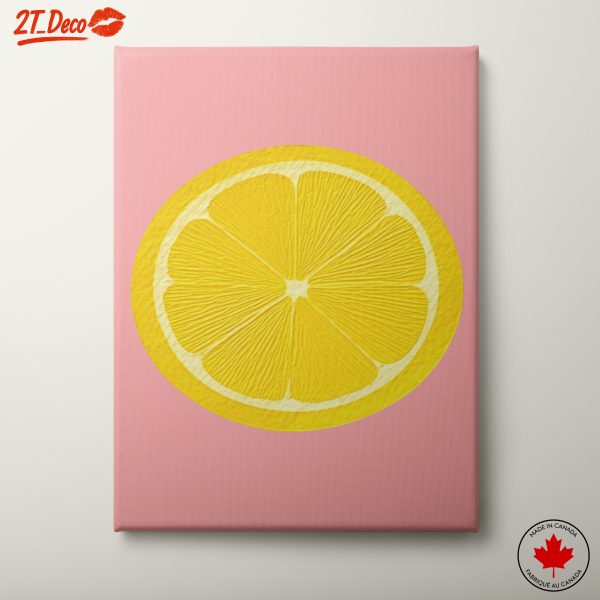 Stylized Lemon on Pink Background