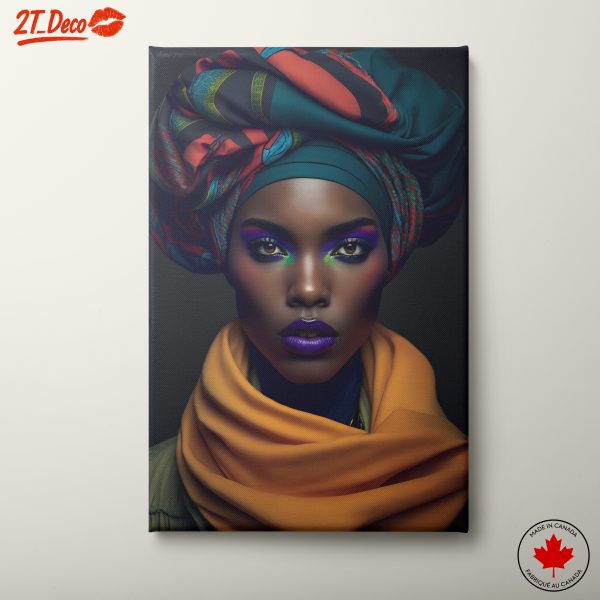 Vibrant Contemporary Portrait with Cultural Influence