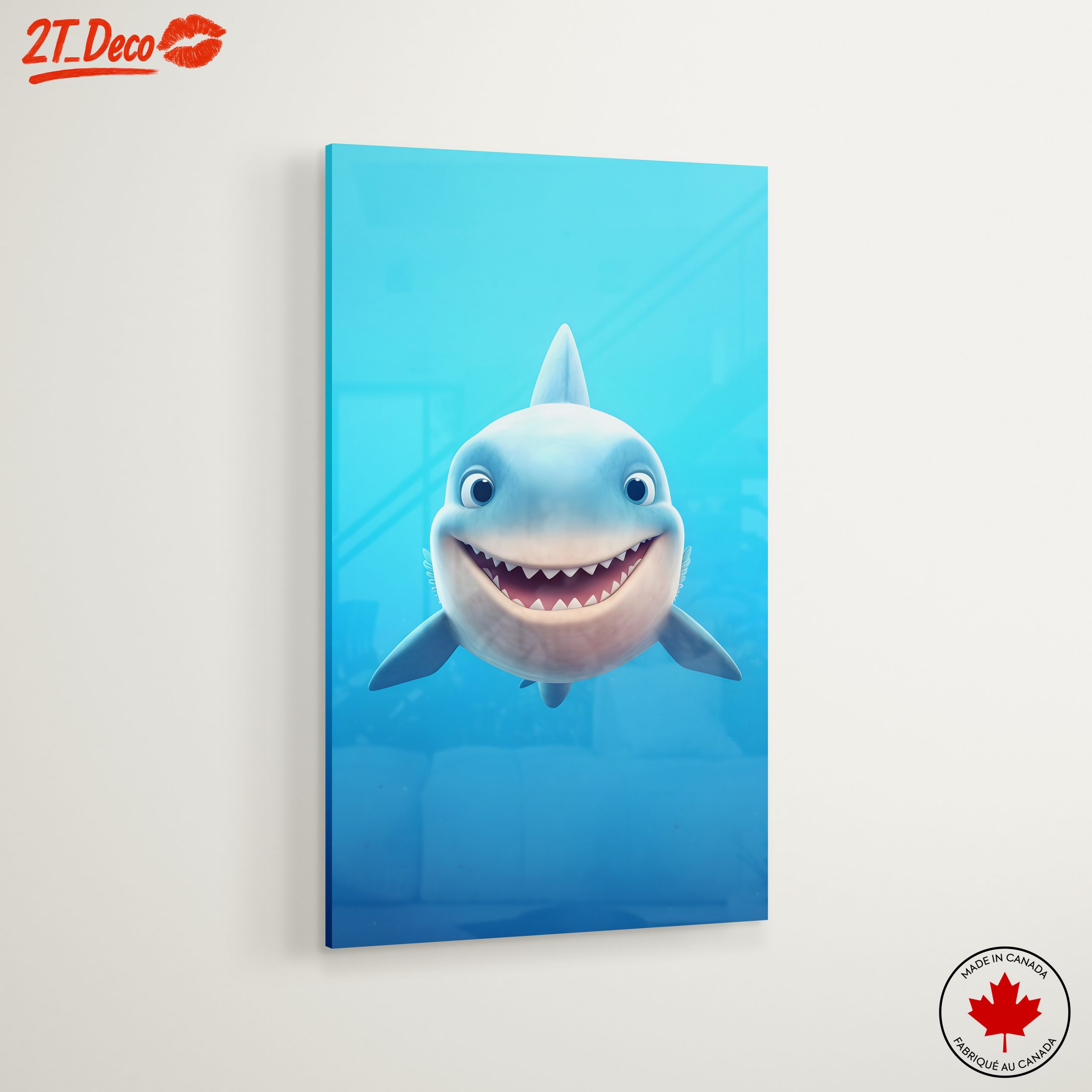 Cute Smiling Shark Underwater Art - Image 6