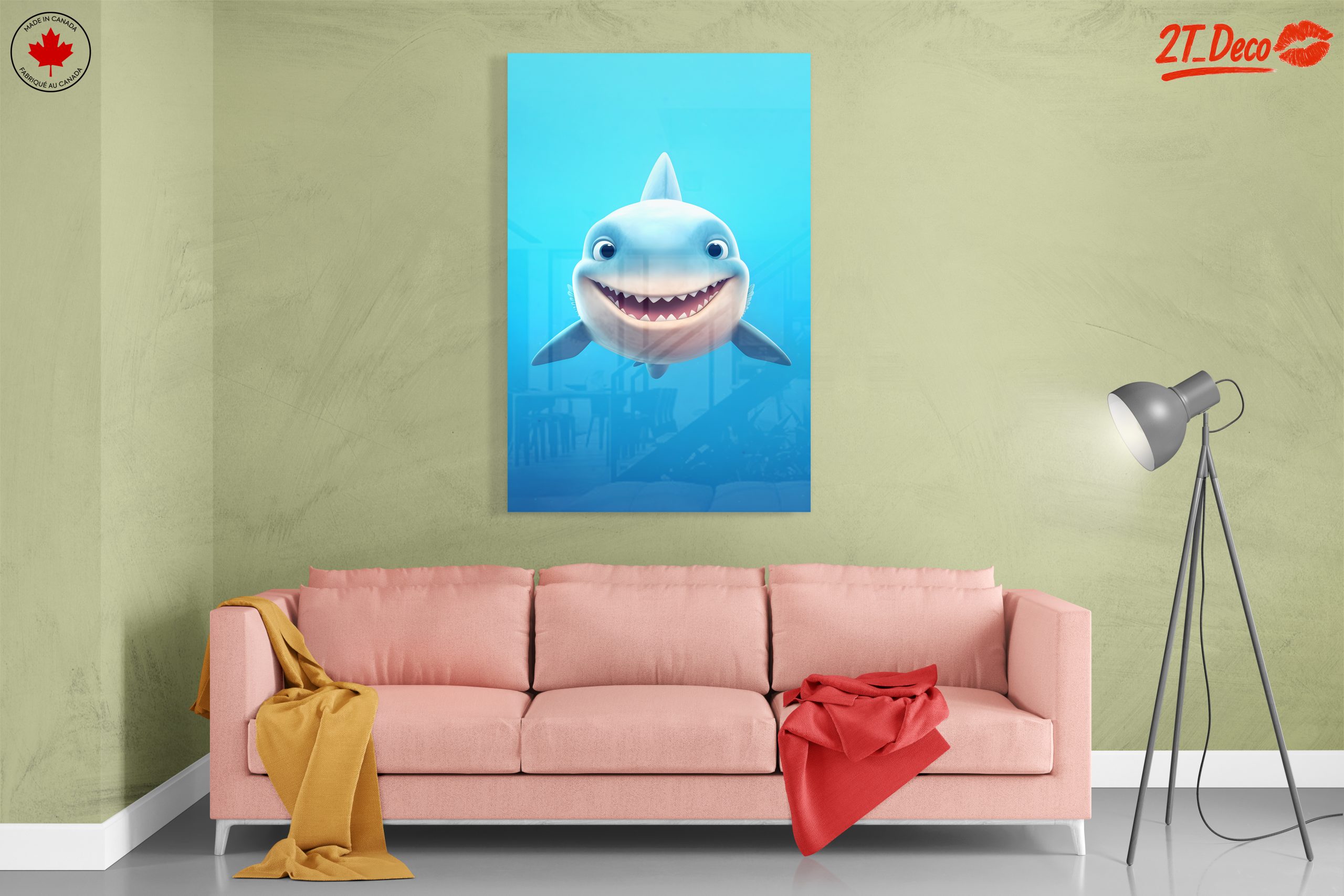 Cute Smiling Shark Underwater Art - Image 7