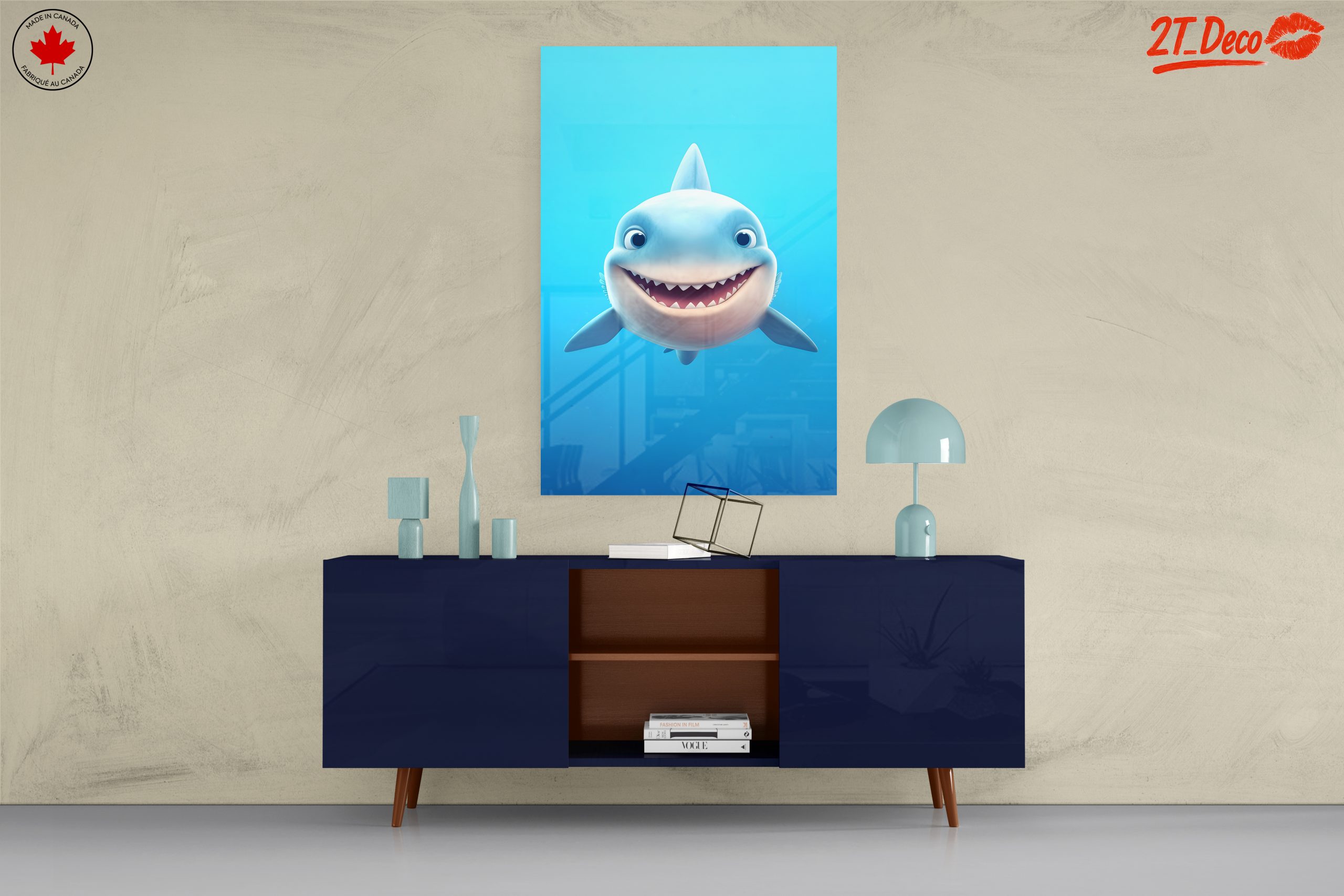 Cute Smiling Shark Underwater Art - Image 8