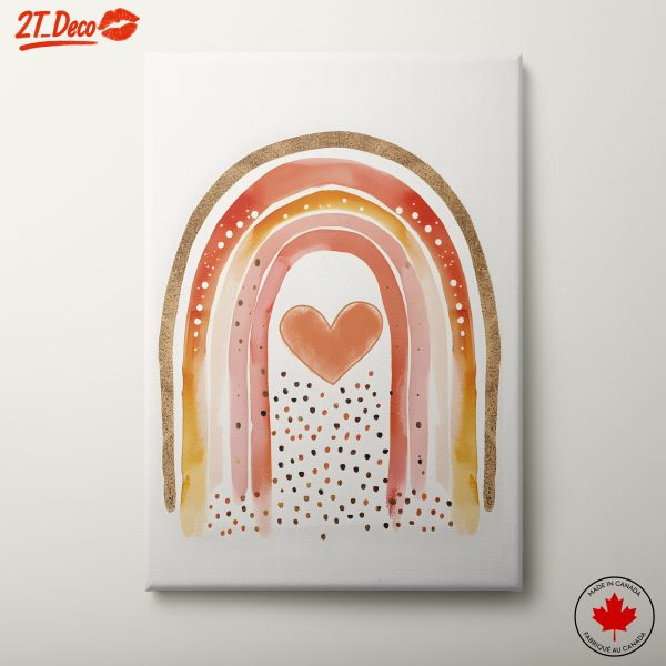 Colorful Abstract Rainbow Artwork with Heart