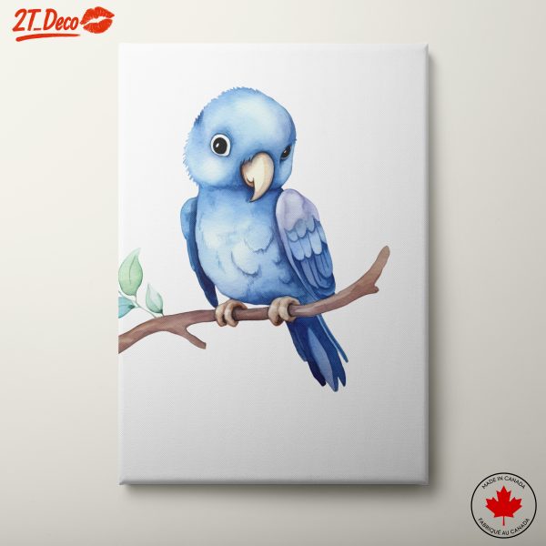 Adorable Blue Parakeet Watercolor Artwork