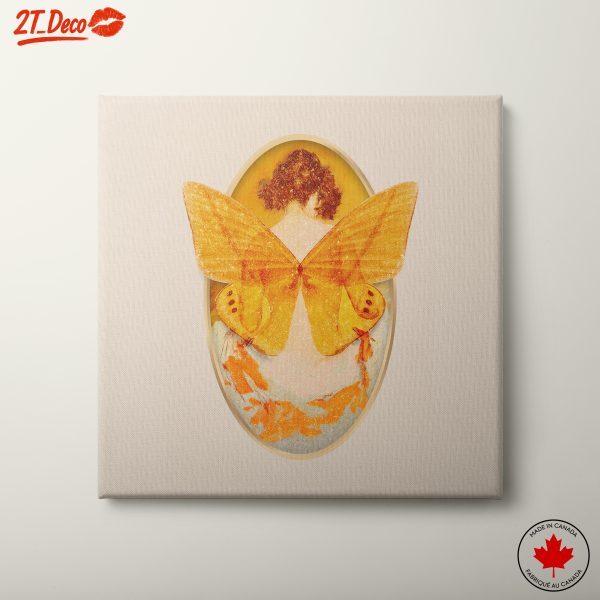 Golden Butterfly Art with Floral Accents