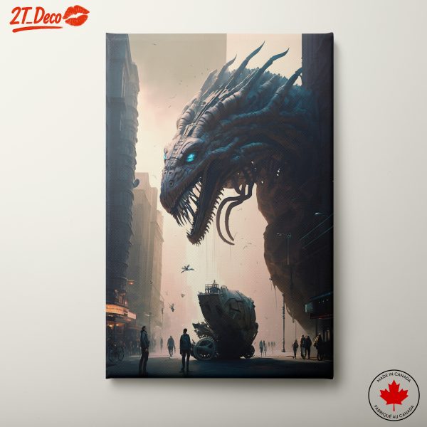 Futuristic Fantasy Creature in Urban Setting