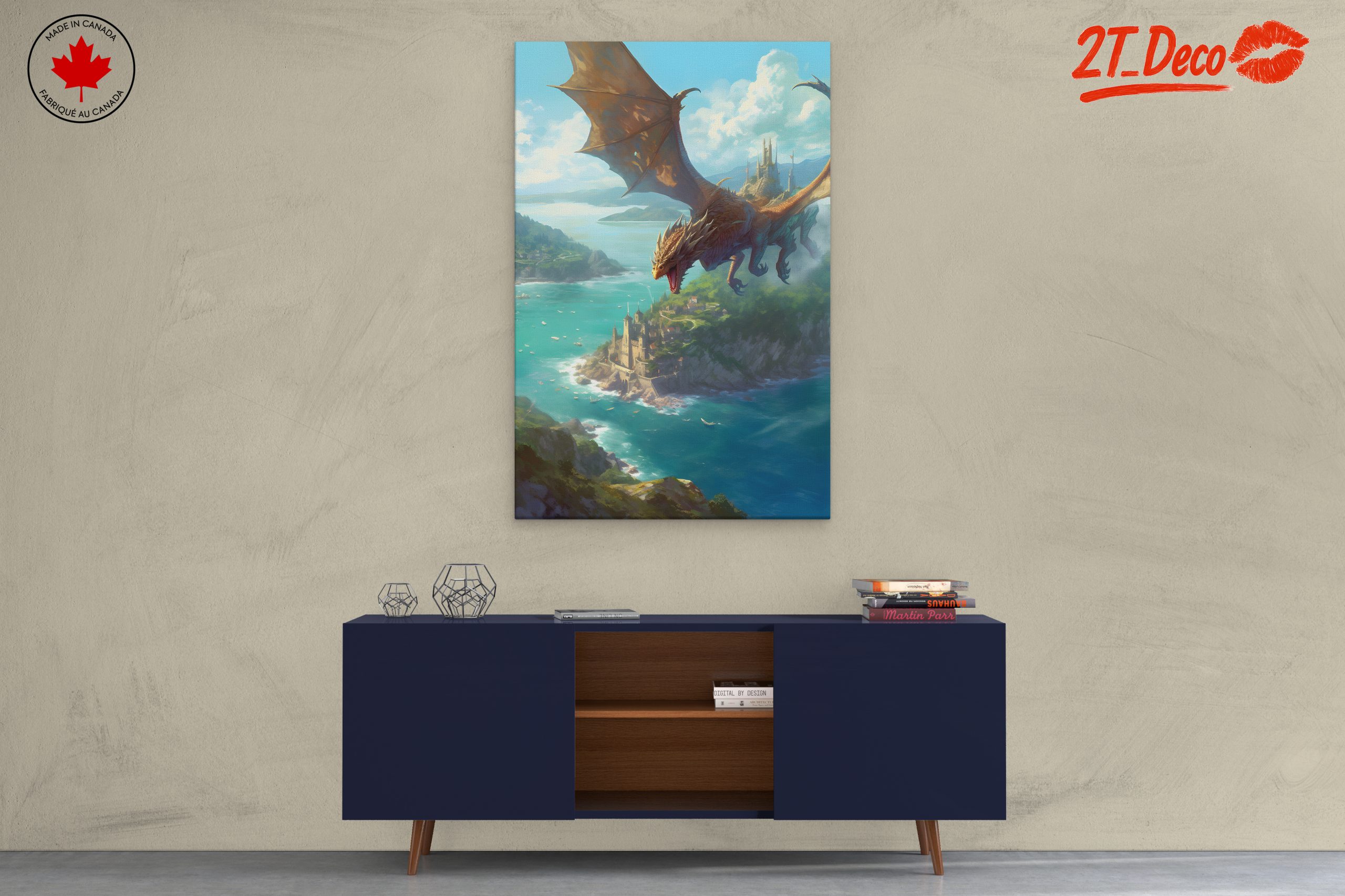 Epic Dragon Over Fantasy Landscape - Image 3