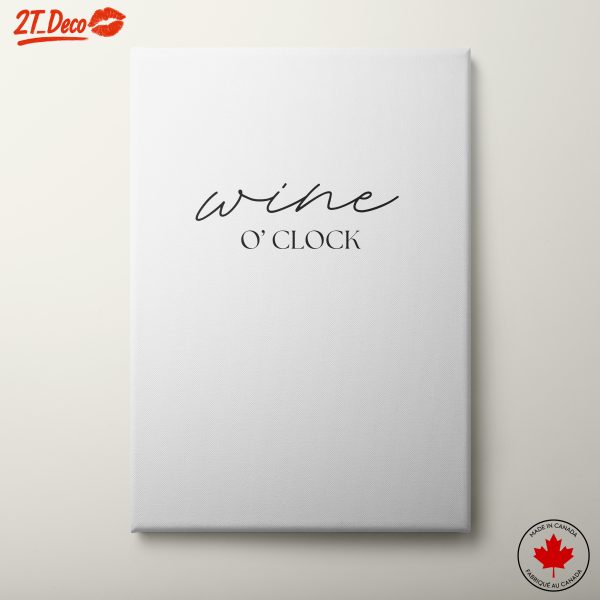 Wine O'Clock Inspirational Quote Wall Art