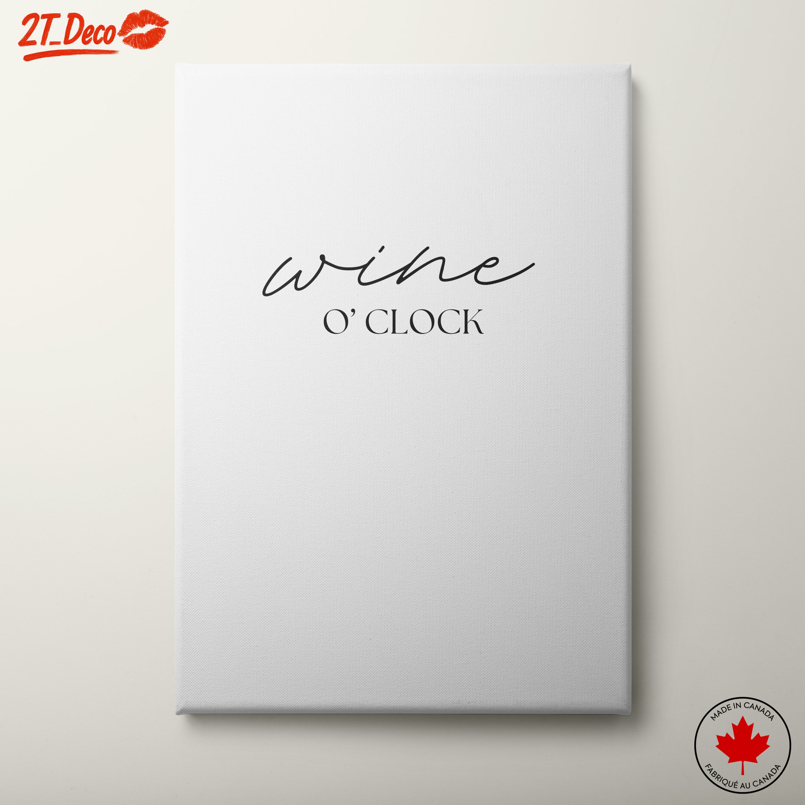 Wine O'Clock Inspirational Quote Wall Art