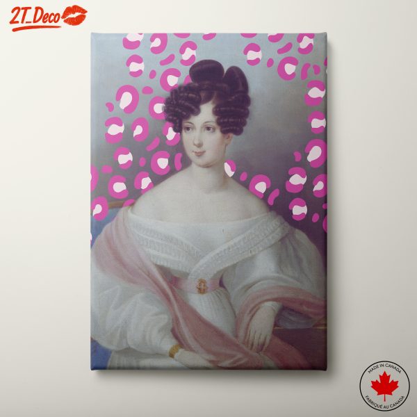 Stylized Historical Portrait with Vibrant Patterns