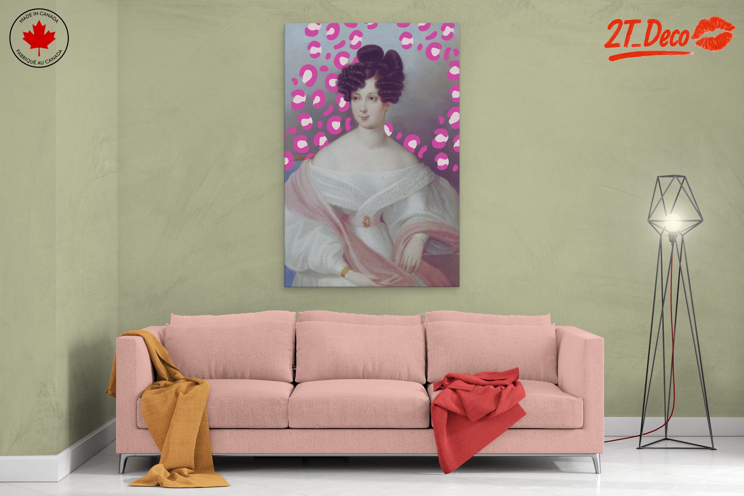 Stylized Historical Portrait with Vibrant Patterns - Image 2