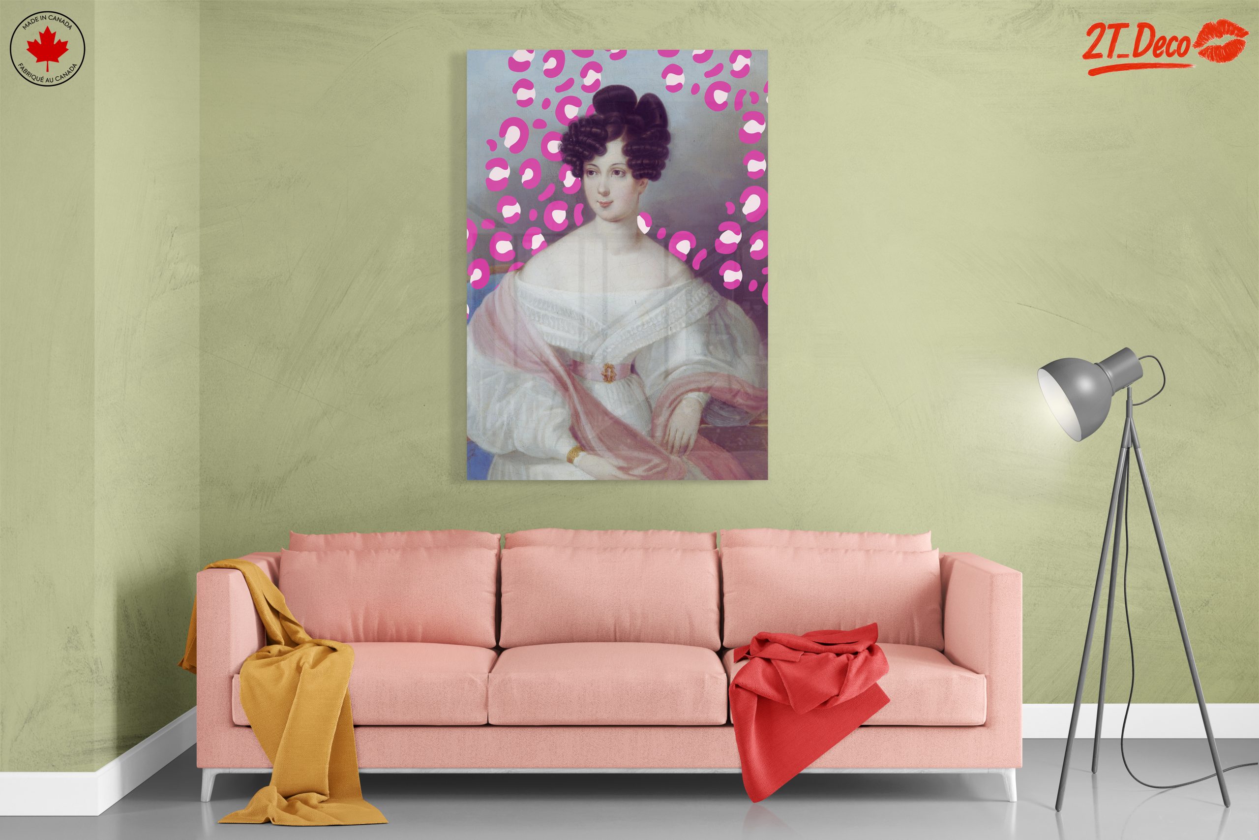 Stylized Historical Portrait with Vibrant Patterns - Image 7