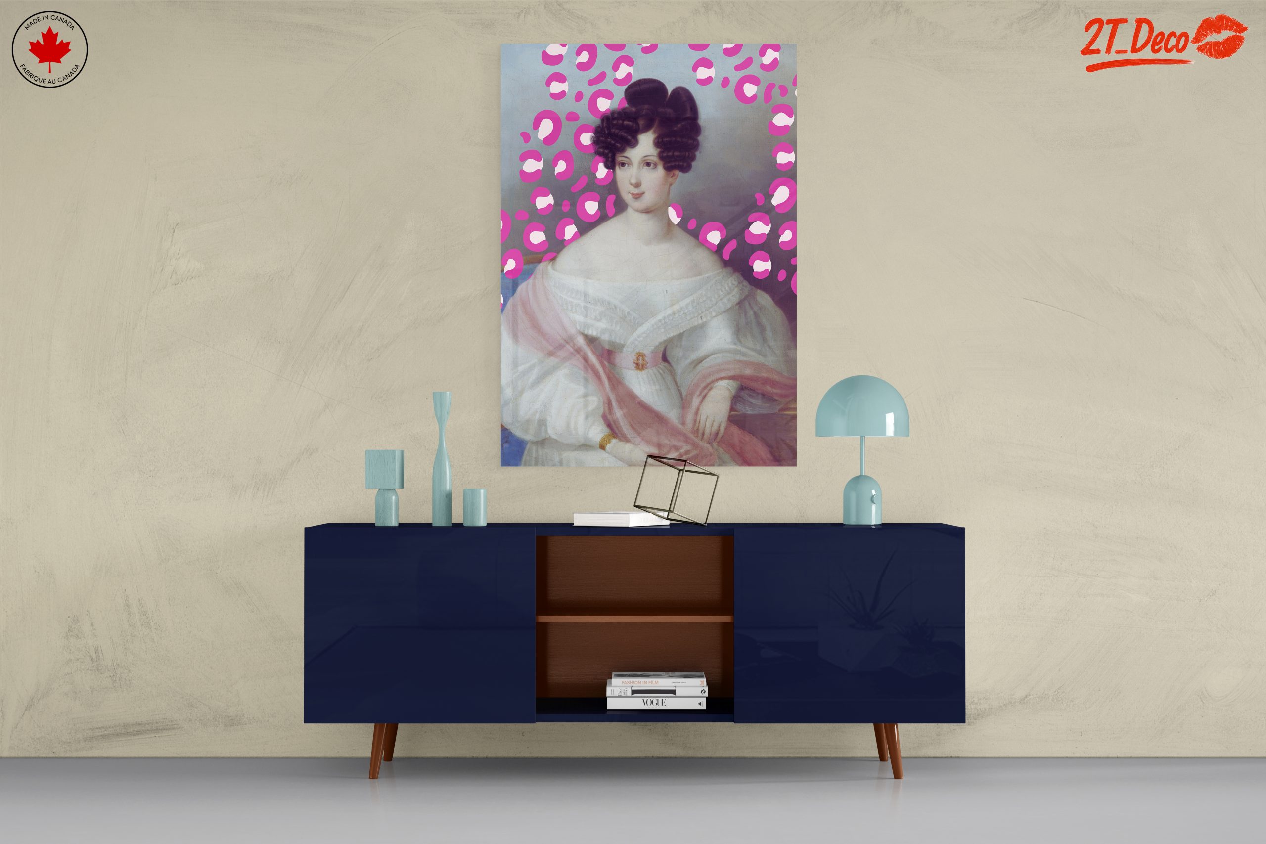 Stylized Historical Portrait with Vibrant Patterns - Image 8