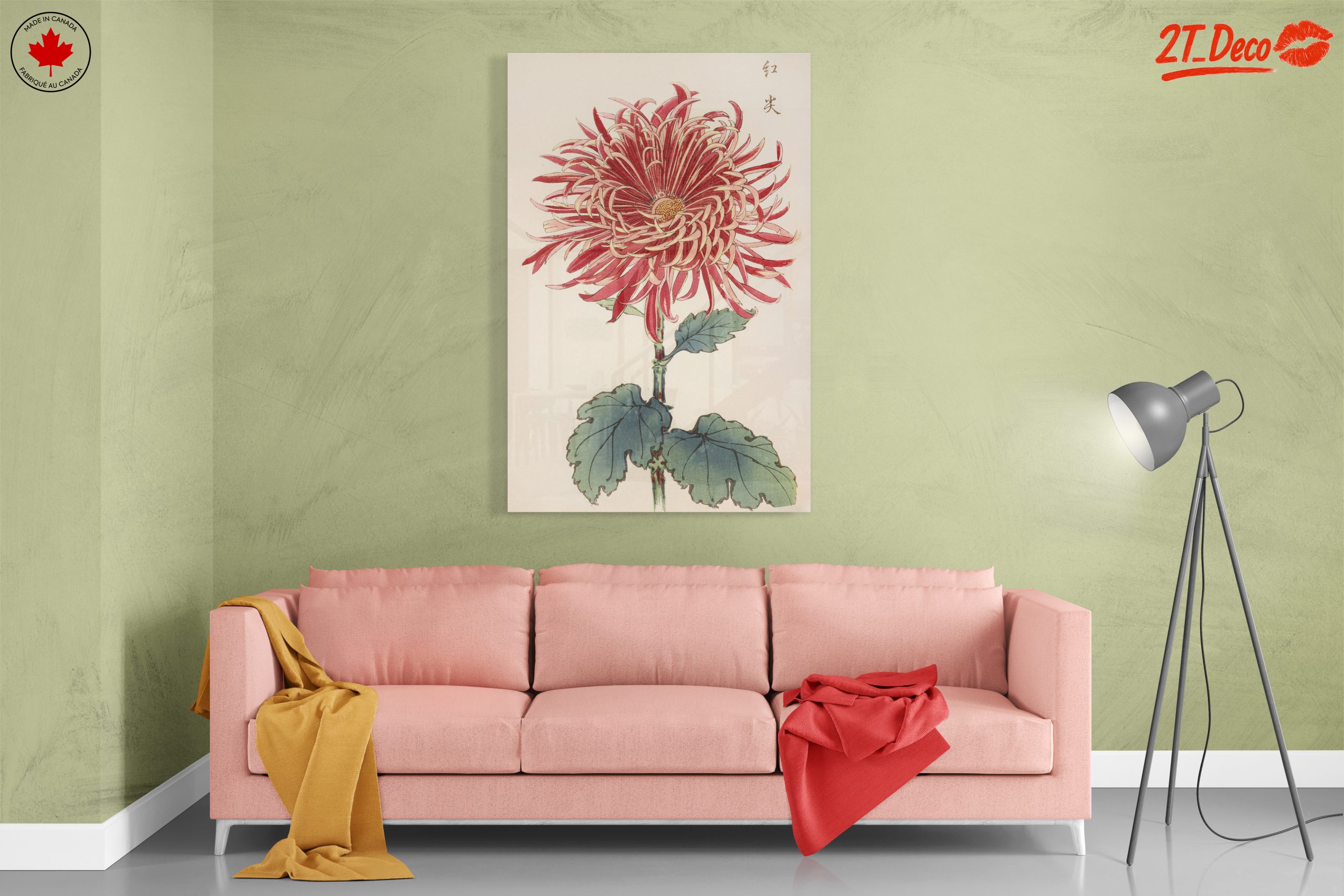 Red Chrysanthemum Botanical Art - Image 7