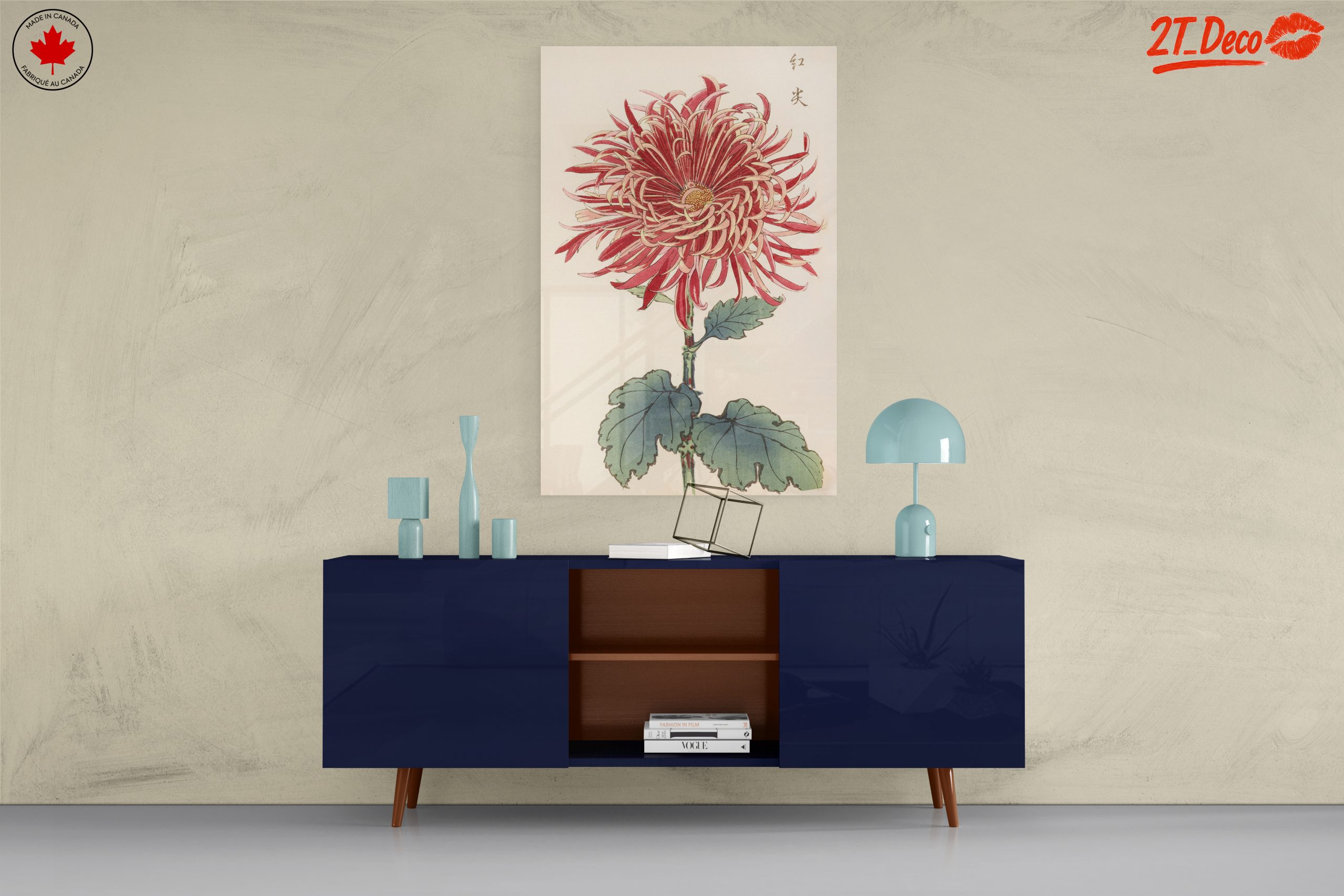 Red Chrysanthemum Botanical Art - Image 8