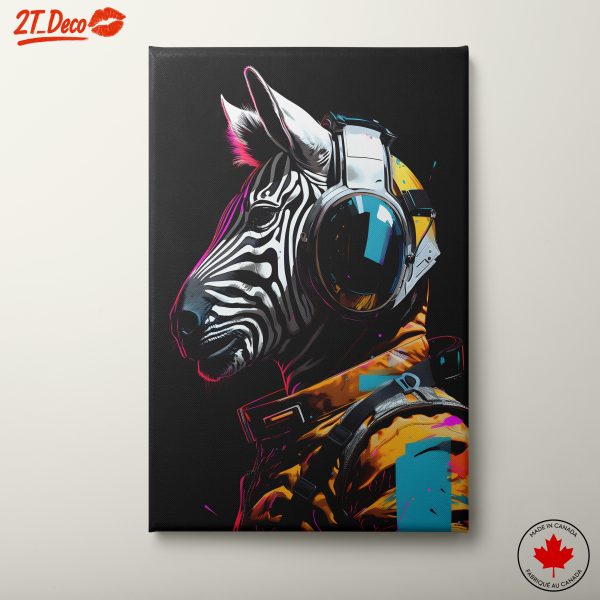 Astronaut Zebra with Colorful Elements