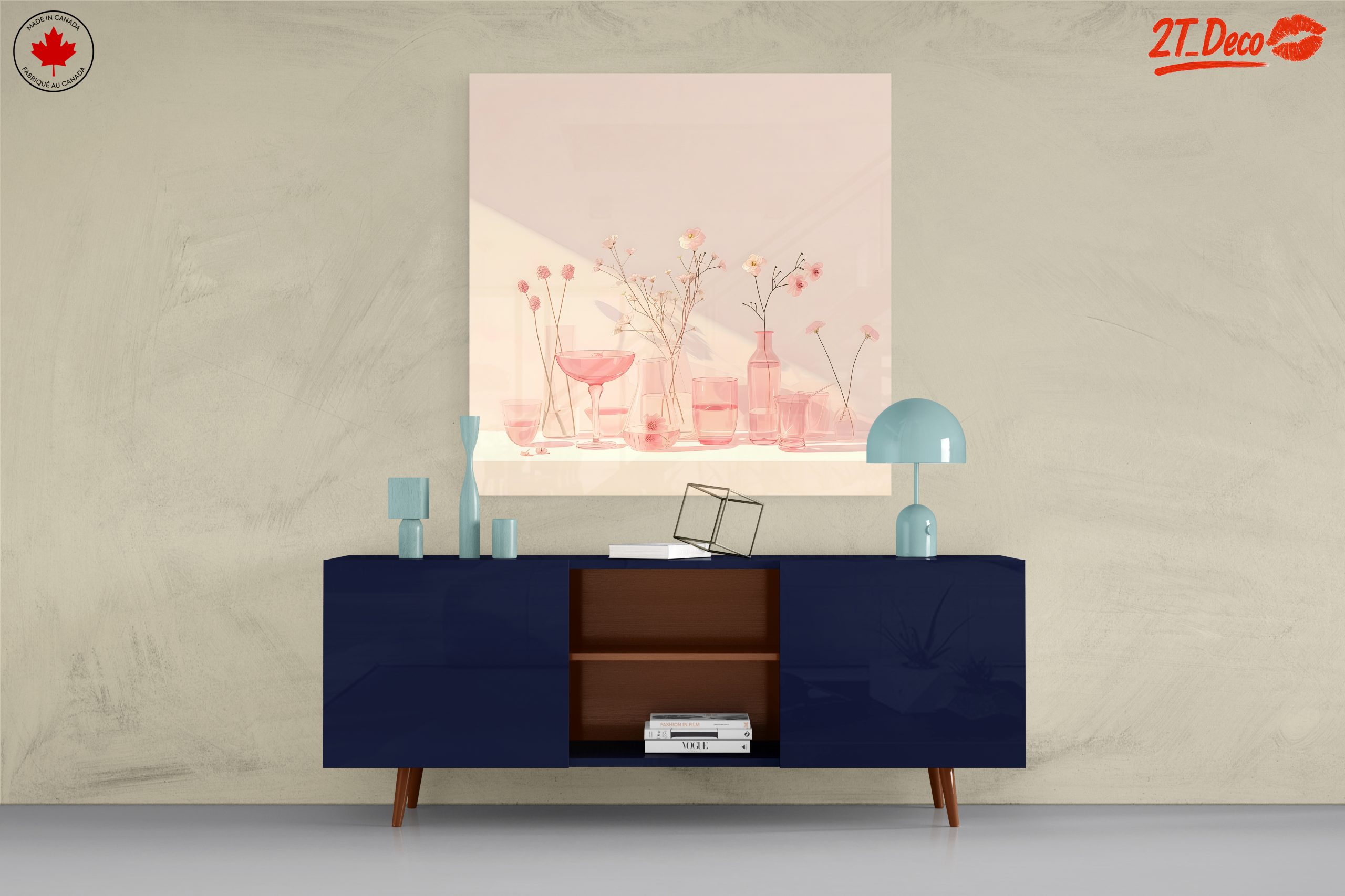 Delicate Floral Arrangement with Pink Glassware - Image 8