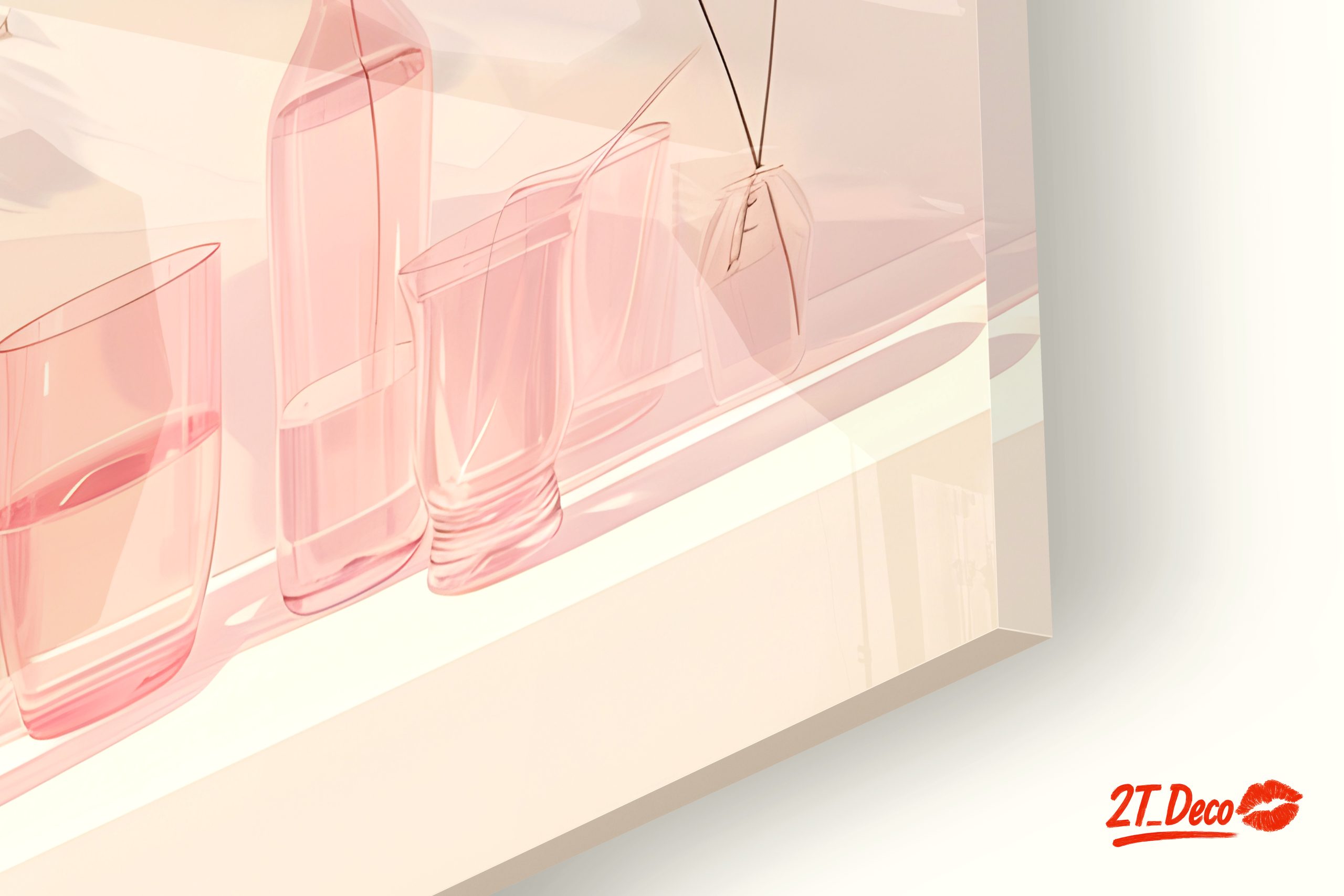 Delicate Floral Arrangement with Pink Glassware - Image 9