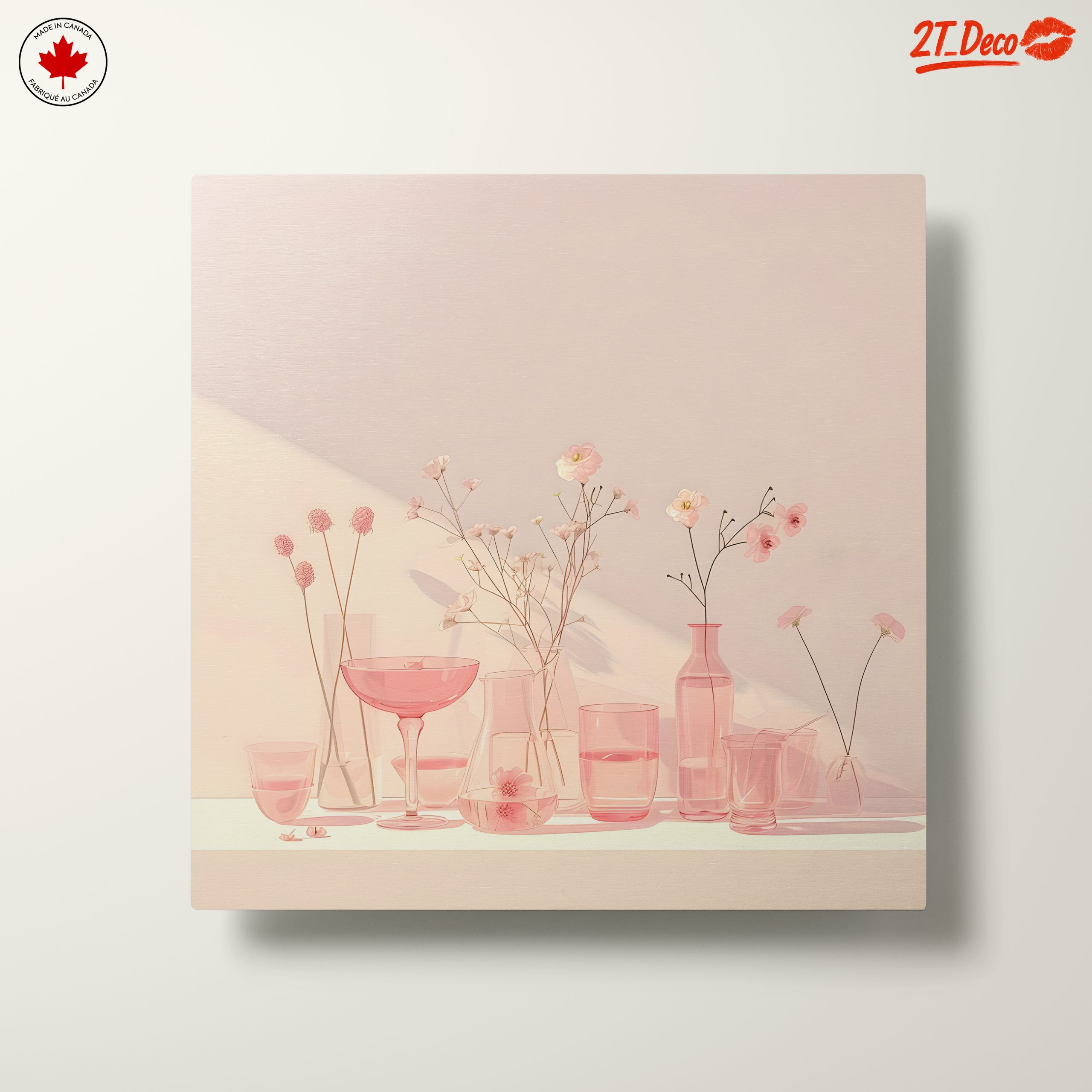 Delicate Floral Arrangement with Pink Glassware - Image 10