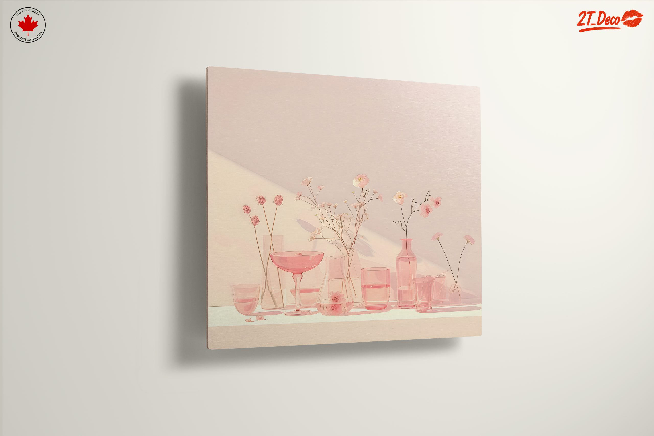 Delicate Floral Arrangement with Pink Glassware - Image 13