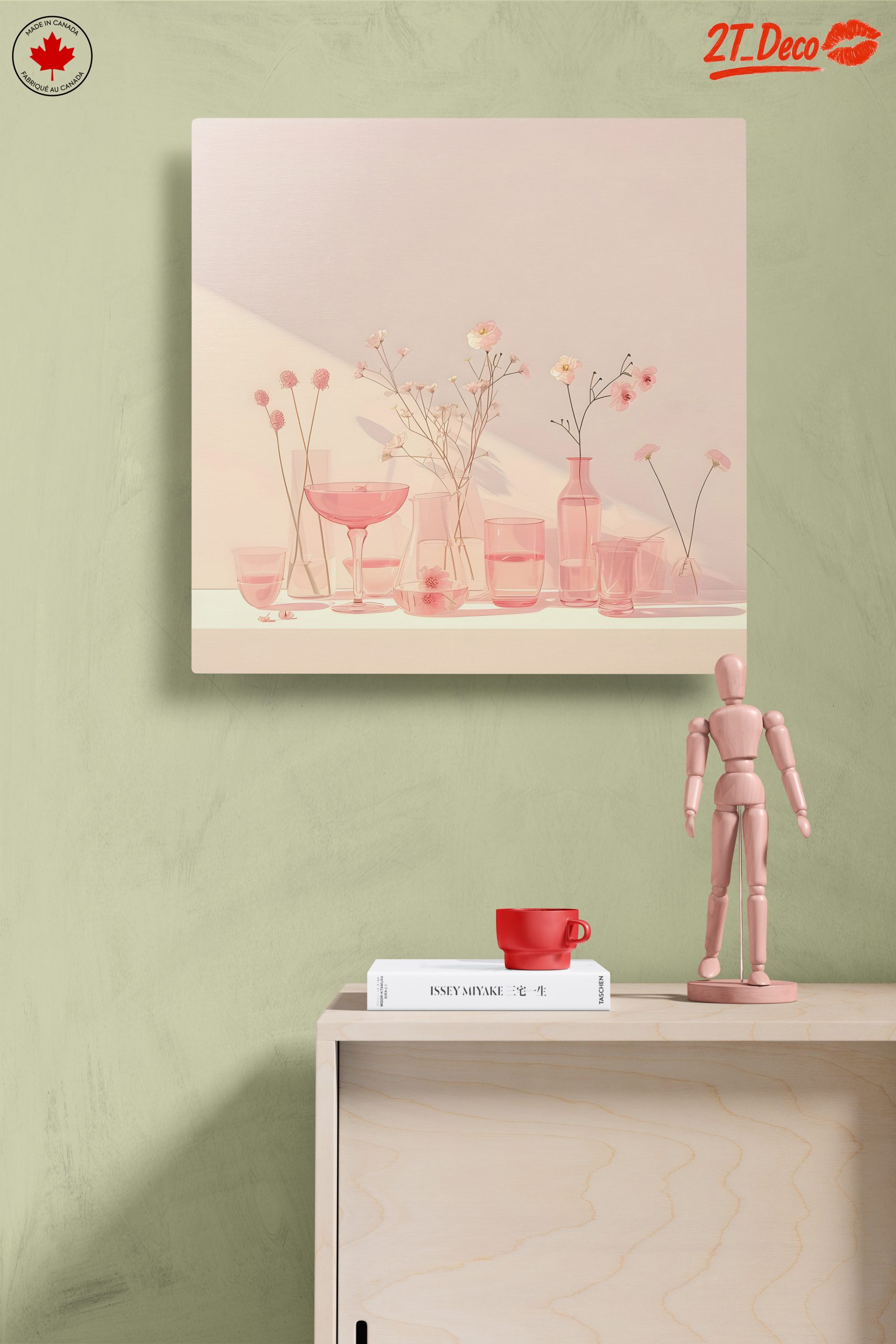 Delicate Floral Arrangement with Pink Glassware - Image 14