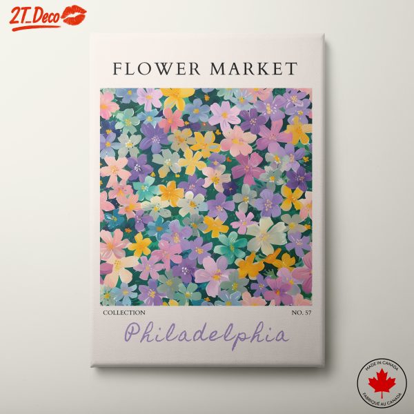 Colorful Floral Market Artwork Inspired by Philadelphia