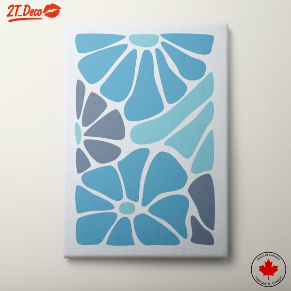Abstract Botanical Shapes in Blue