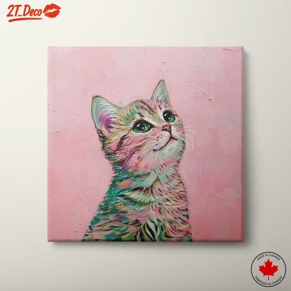 Vibrant Cat Portrait with Playful Colors