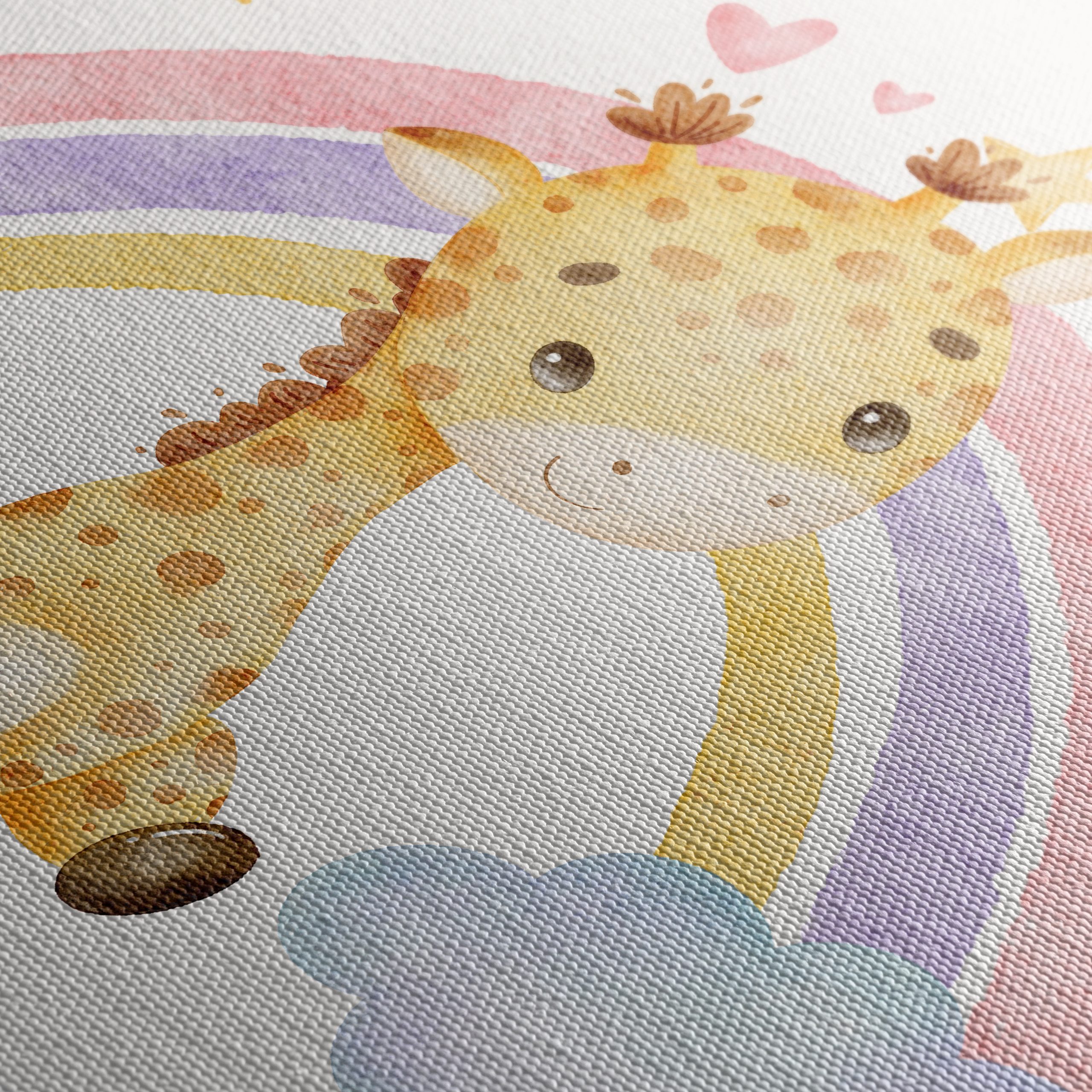 Playful Giraffe with Rainbow and Stars - Image 5