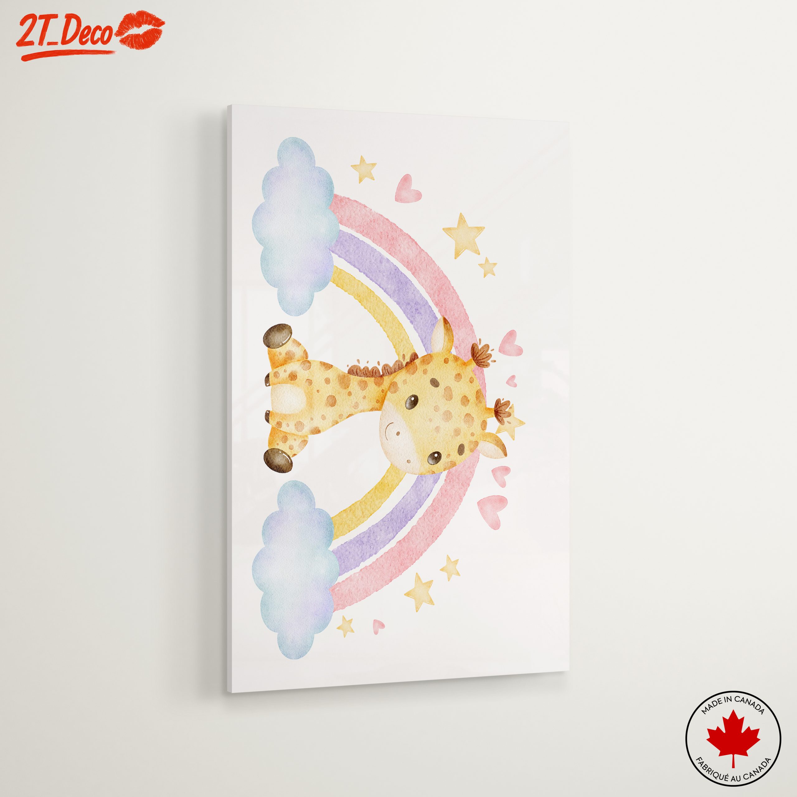 Playful Giraffe with Rainbow and Stars - Image 6