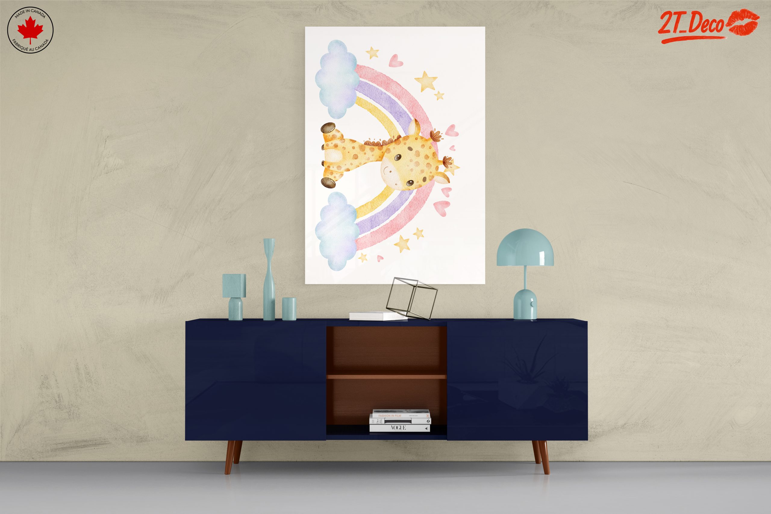 Playful Giraffe with Rainbow and Stars - Image 8