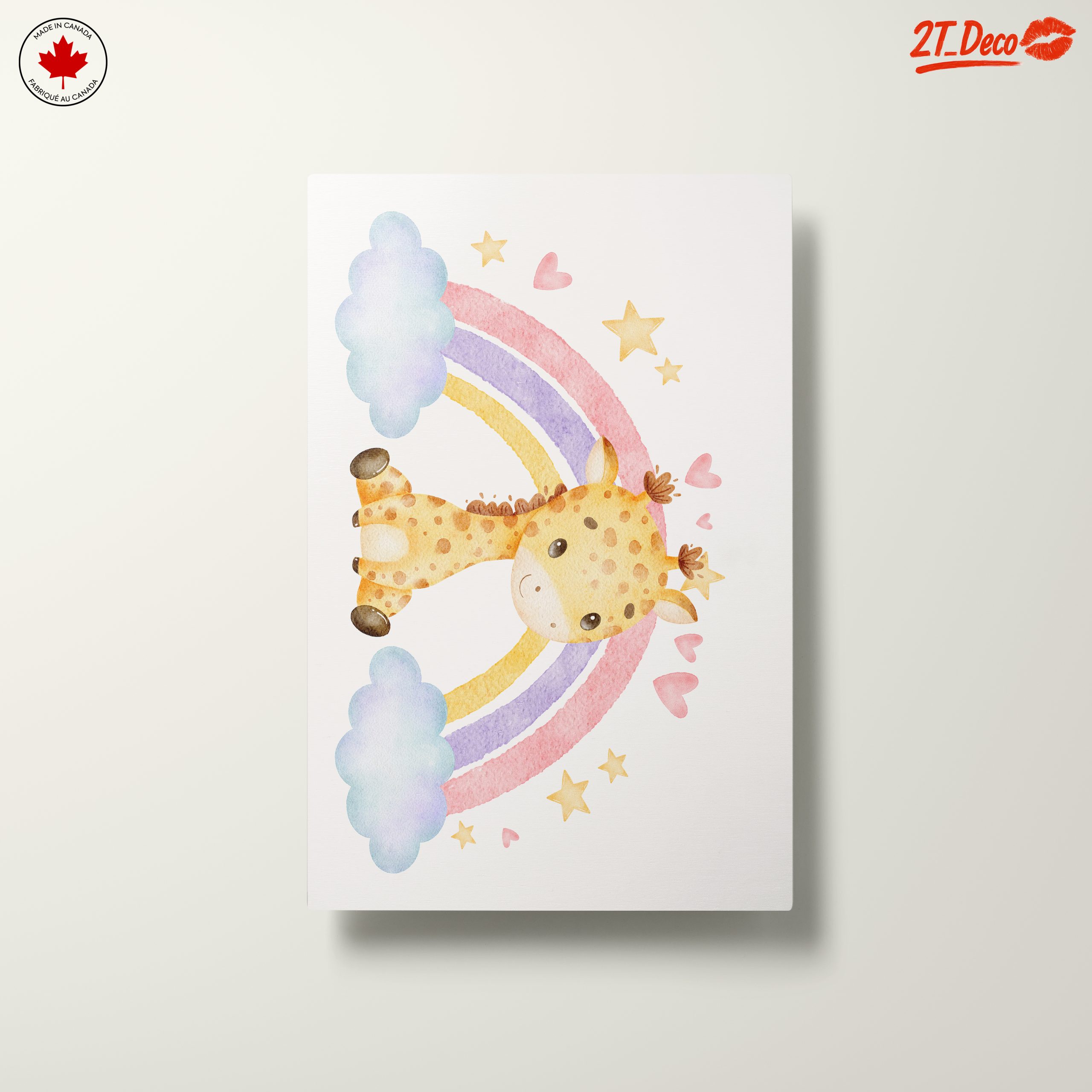 Playful Giraffe with Rainbow and Stars - Image 10