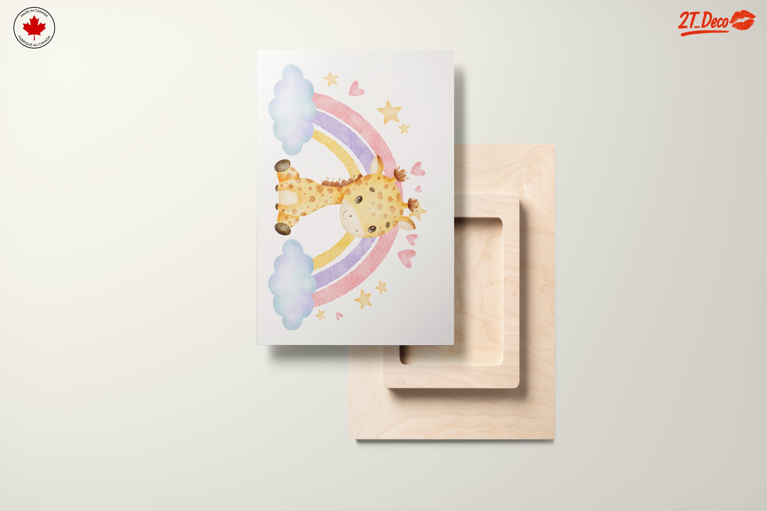 Playful Giraffe with Rainbow and Stars - Image 11