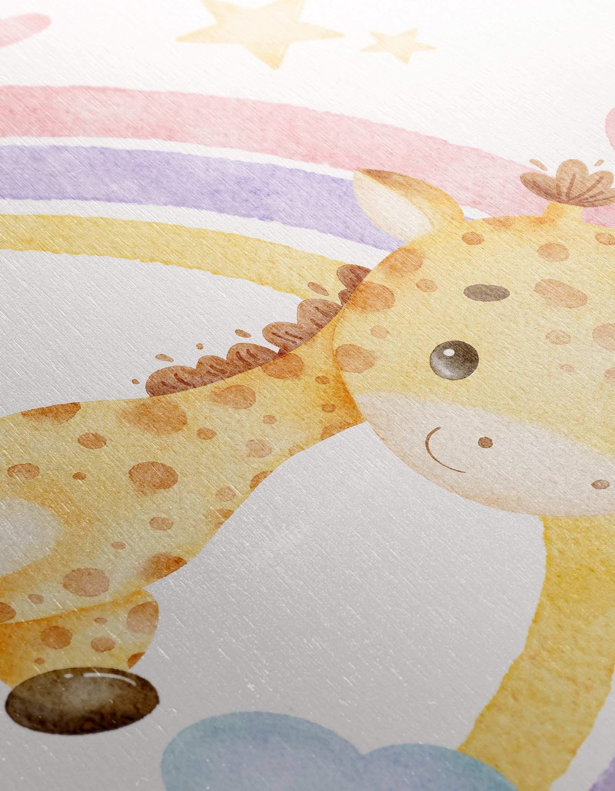 Playful Giraffe with Rainbow and Stars - Image 12