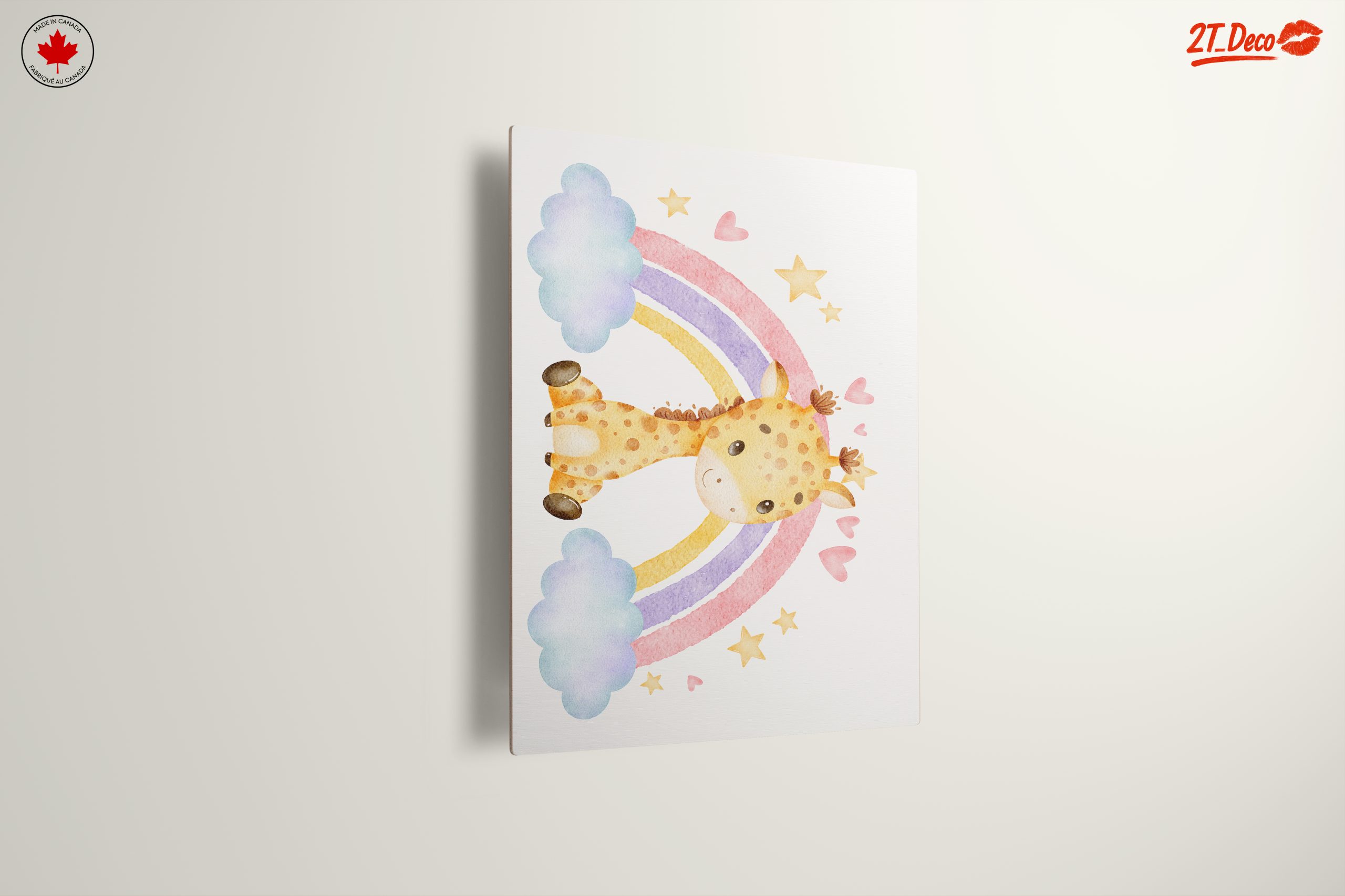 Playful Giraffe with Rainbow and Stars - Image 13
